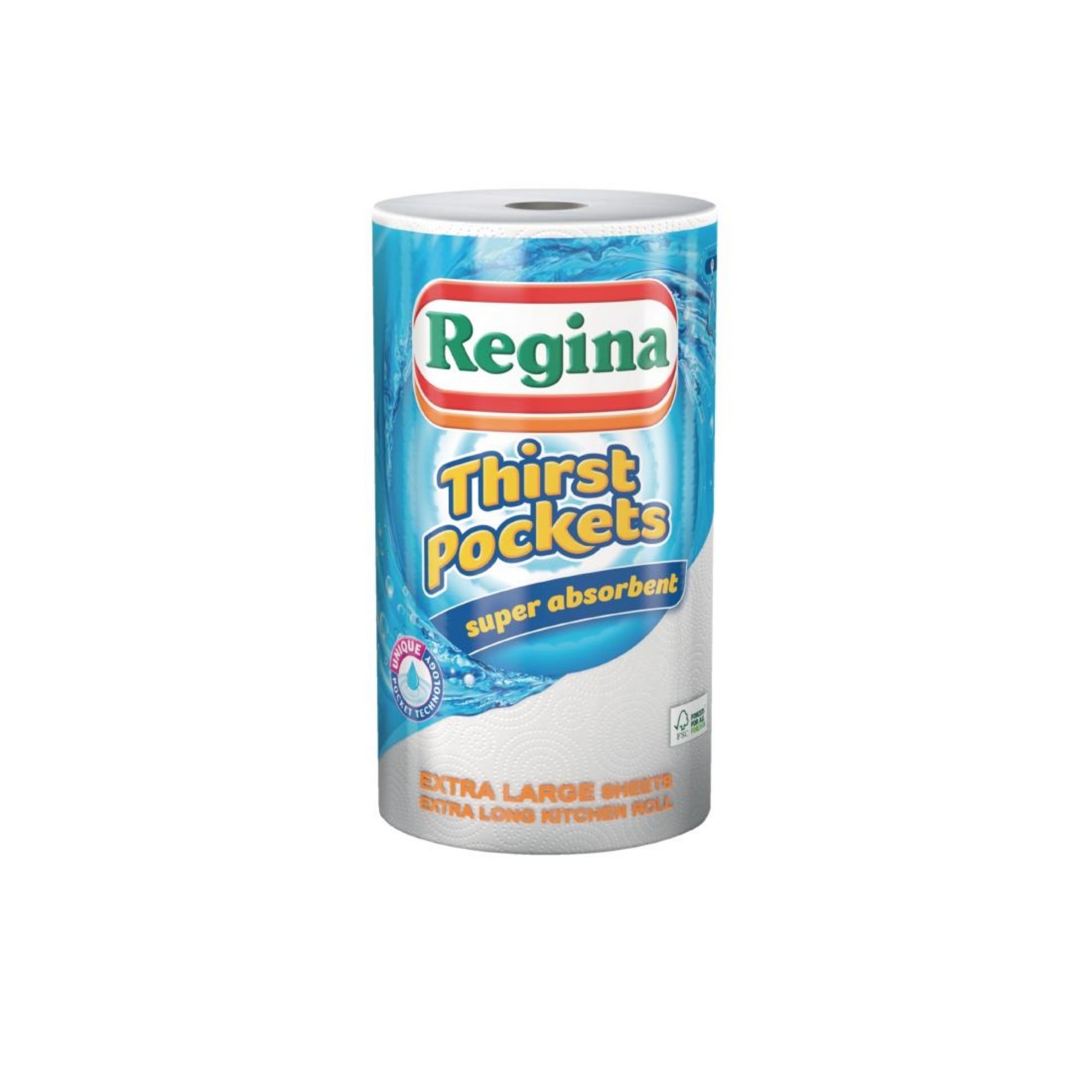 Picture of Regina Thirst Pockets Kitchen Roll White 2-Ply 22.9m (6 pack) - CT325