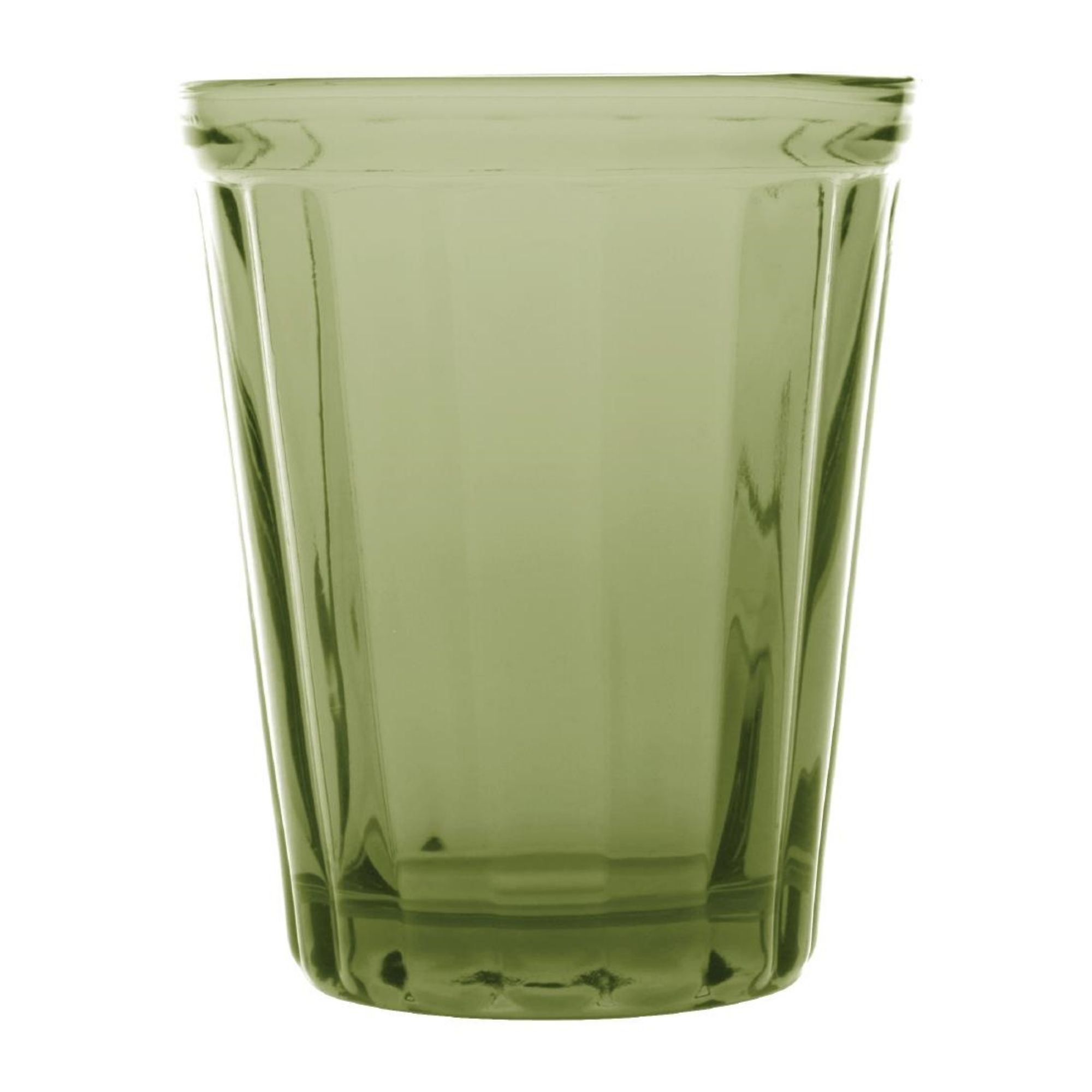 Picture of Olympia Cabot Panelled Glass Tumbler Green 260ml (6 pack) - CR829