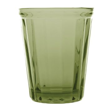 Picture of Olympia Cabot Panelled Glass Tumbler Green 260ml (6 pack)
