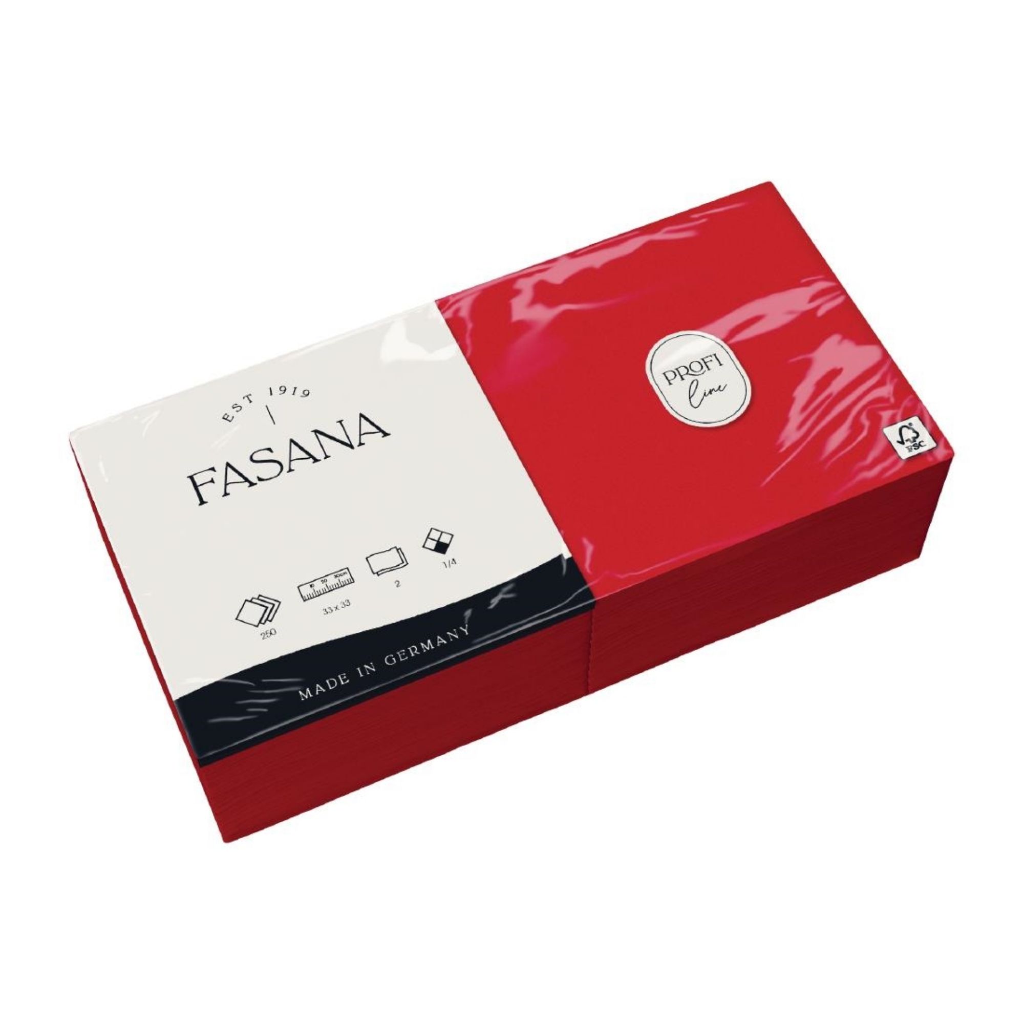 Picture of Fasana Lunch Napkin Red 33x33cm 2ply 1/4 Fold (1500 Pack)