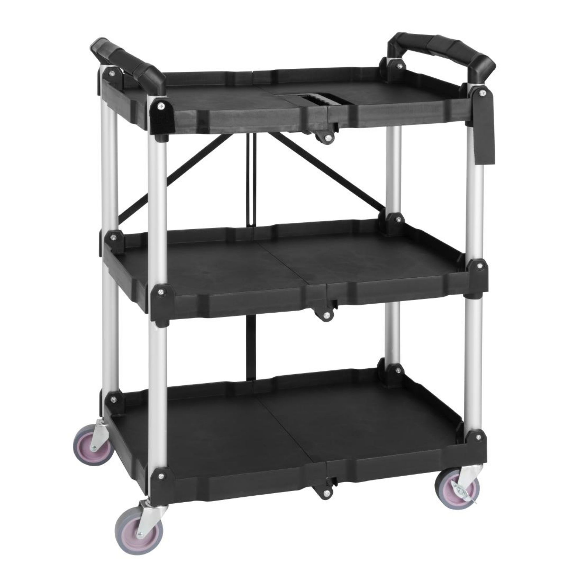 Picture of Vogue 3 Tier PP Folding Trolley Black Small - CK113