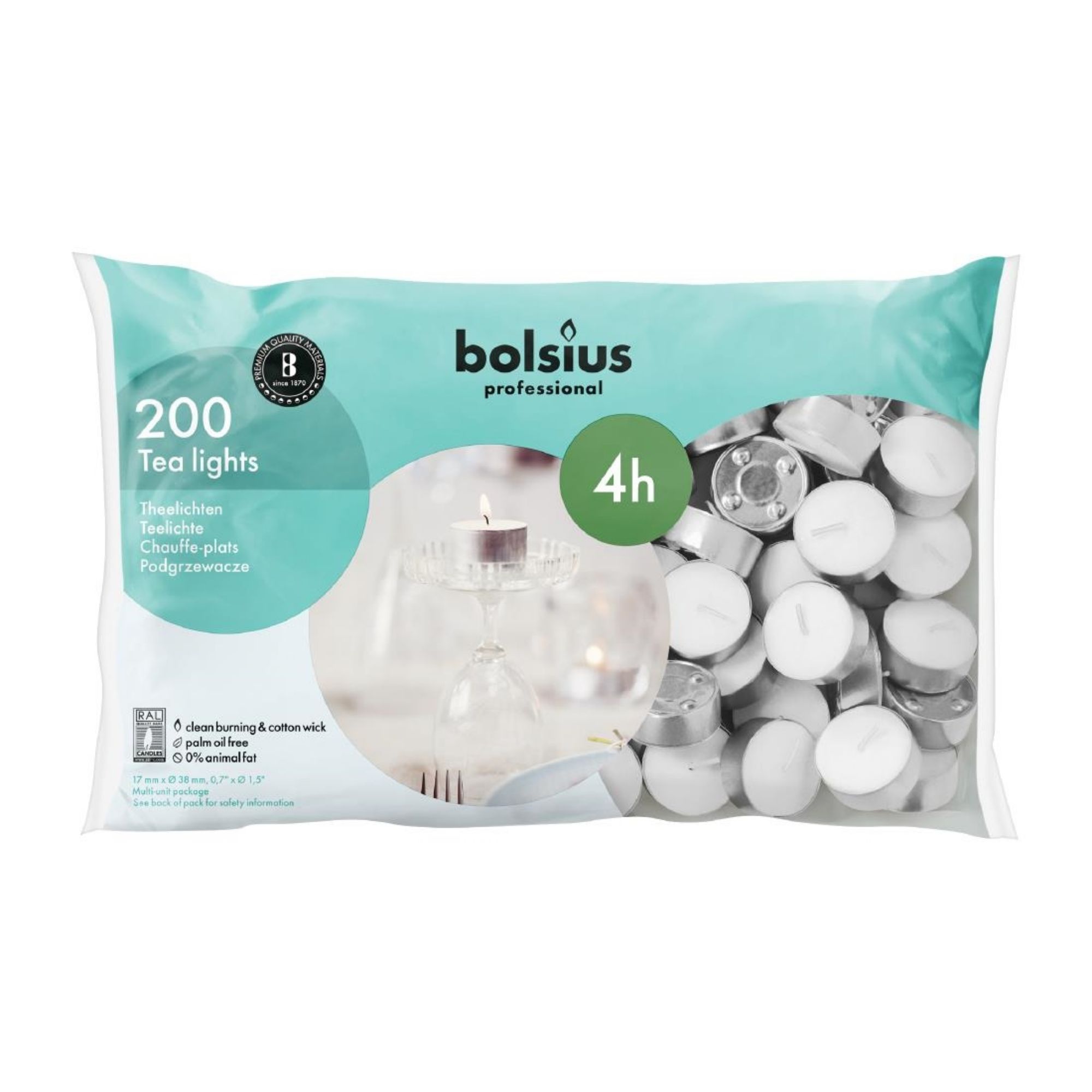 Picture of Bolsius Professional 4 Hour Tealights (200 pack)