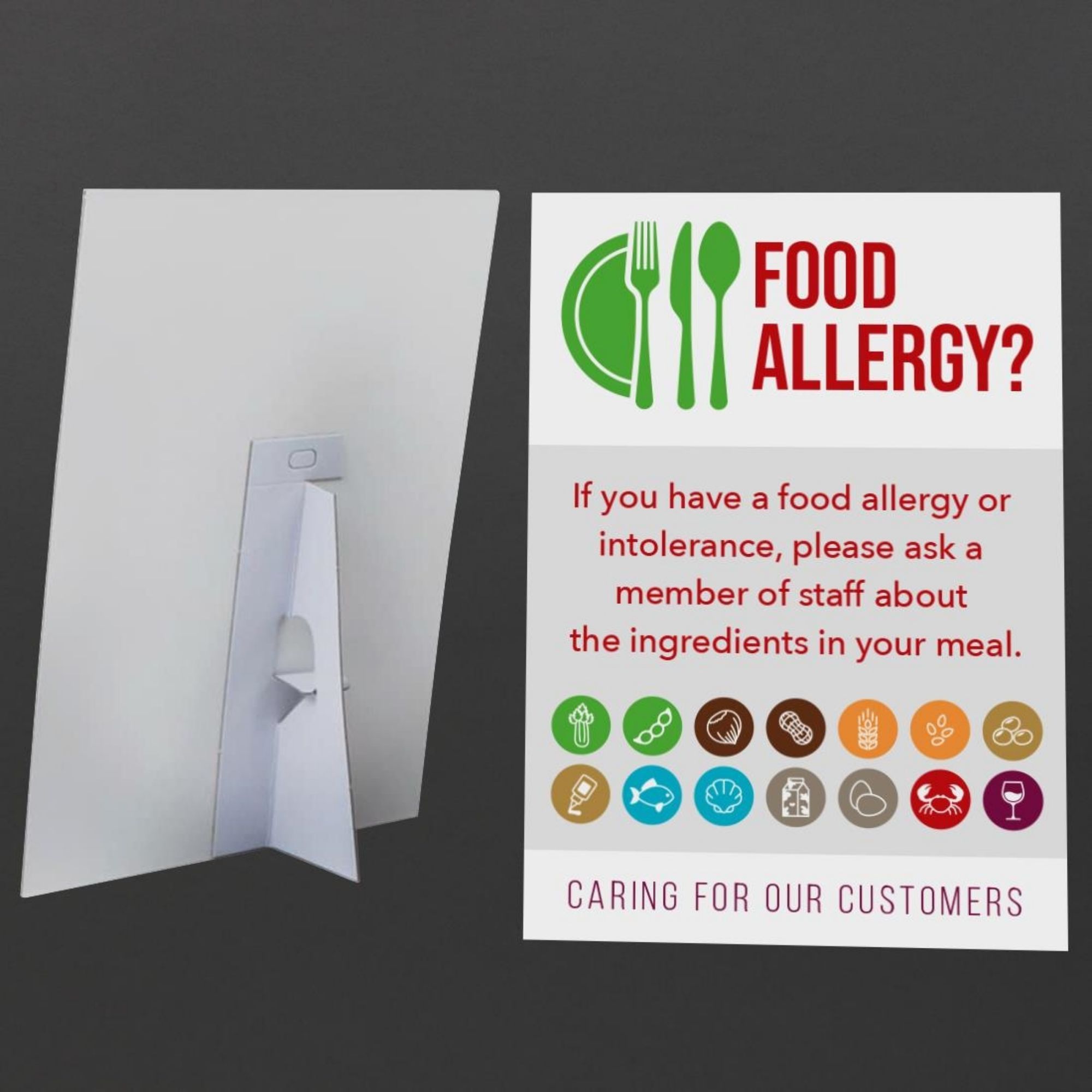 Picture of Customer Allergen Symbols & Ingredients Awareness Pub & Cafe Notice (2 x Display Options) - CG204