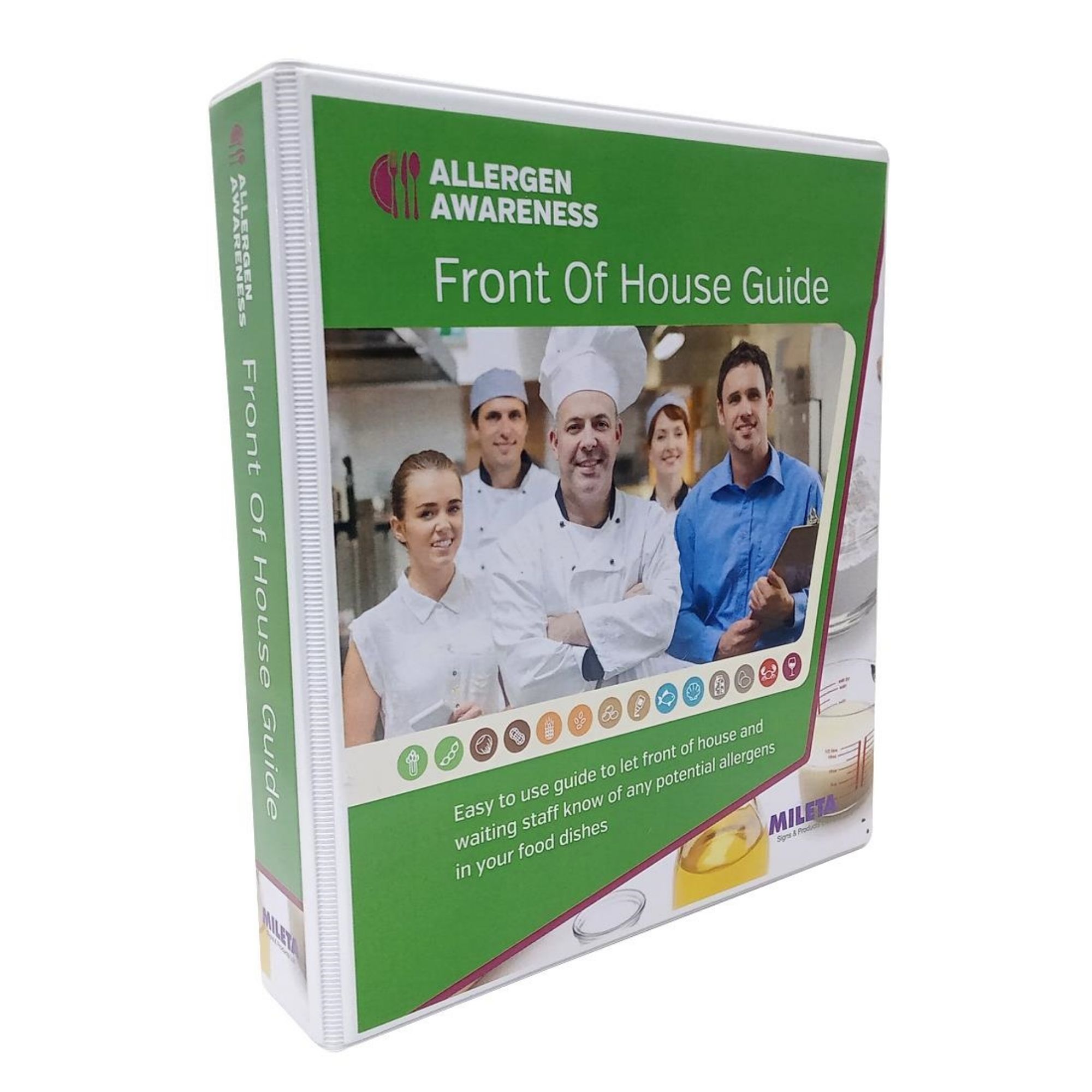 Picture of Chef Dishes Staff & Server Allergy Card Guide A5 Ring Binder (50 Double Sided Cards) - CG202