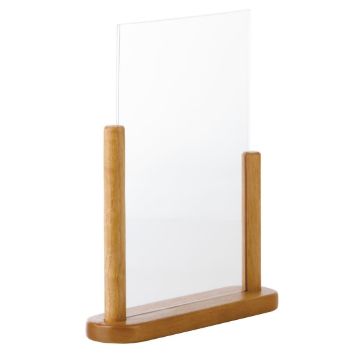 Picture of Securit Acrylic Menu Holder With Wooden Frame A4