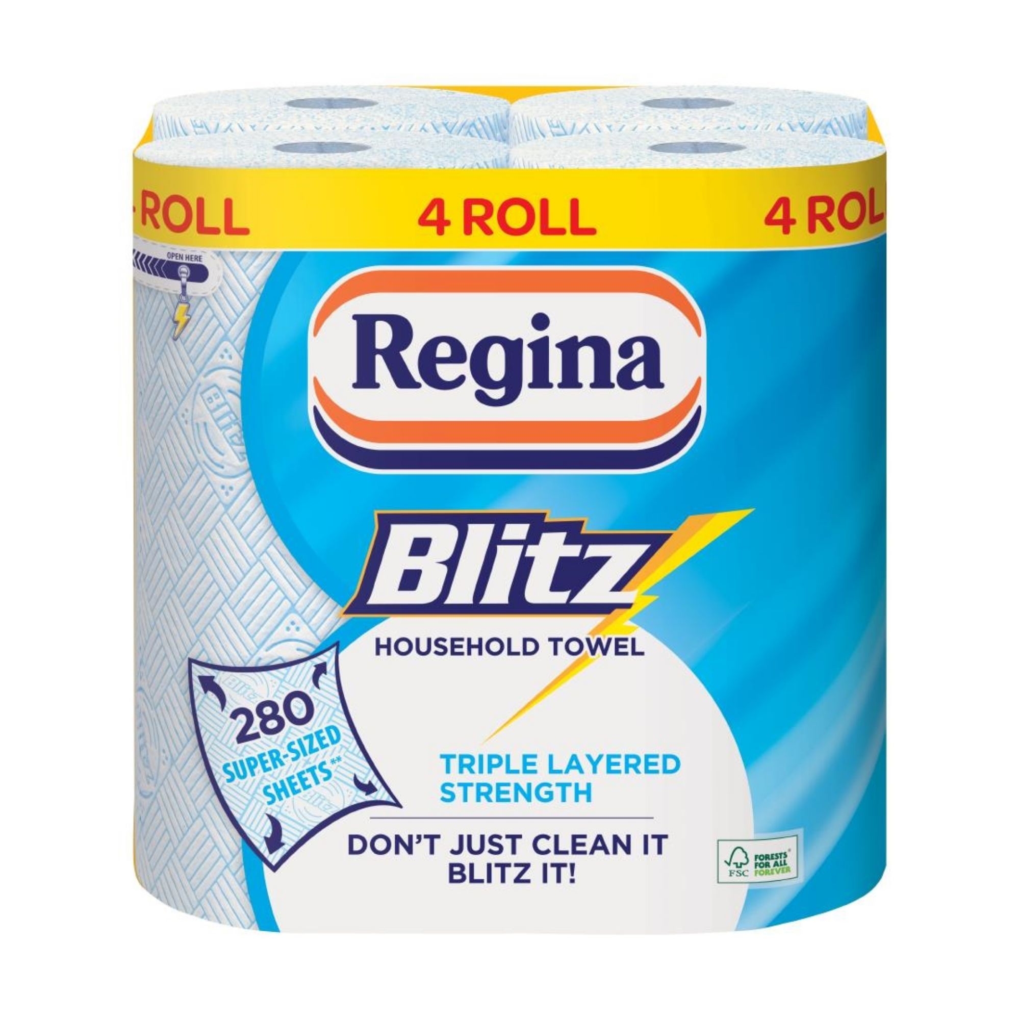 Picture of Regina Blitz Household Towel 3-Ply 280 Sheets (4 pack) - CD738