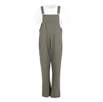 Picture of Southside Bib & Brace Cotton Canvas Dungarees Khaki Black S