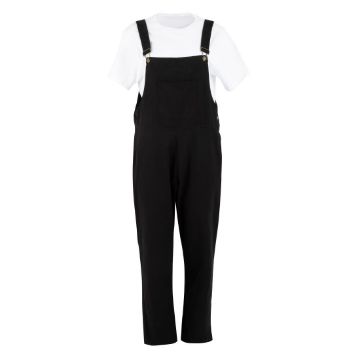 Picture of Southside Bib & Brace Cotton Canvas Dungarees Cotton Black S