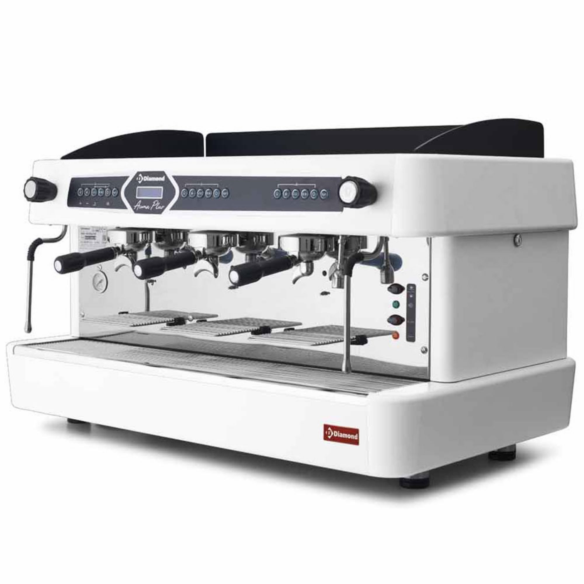 Picture of Expresso coffee machine 3 groups, automatic (with display) WHITE - AROMA/3EW