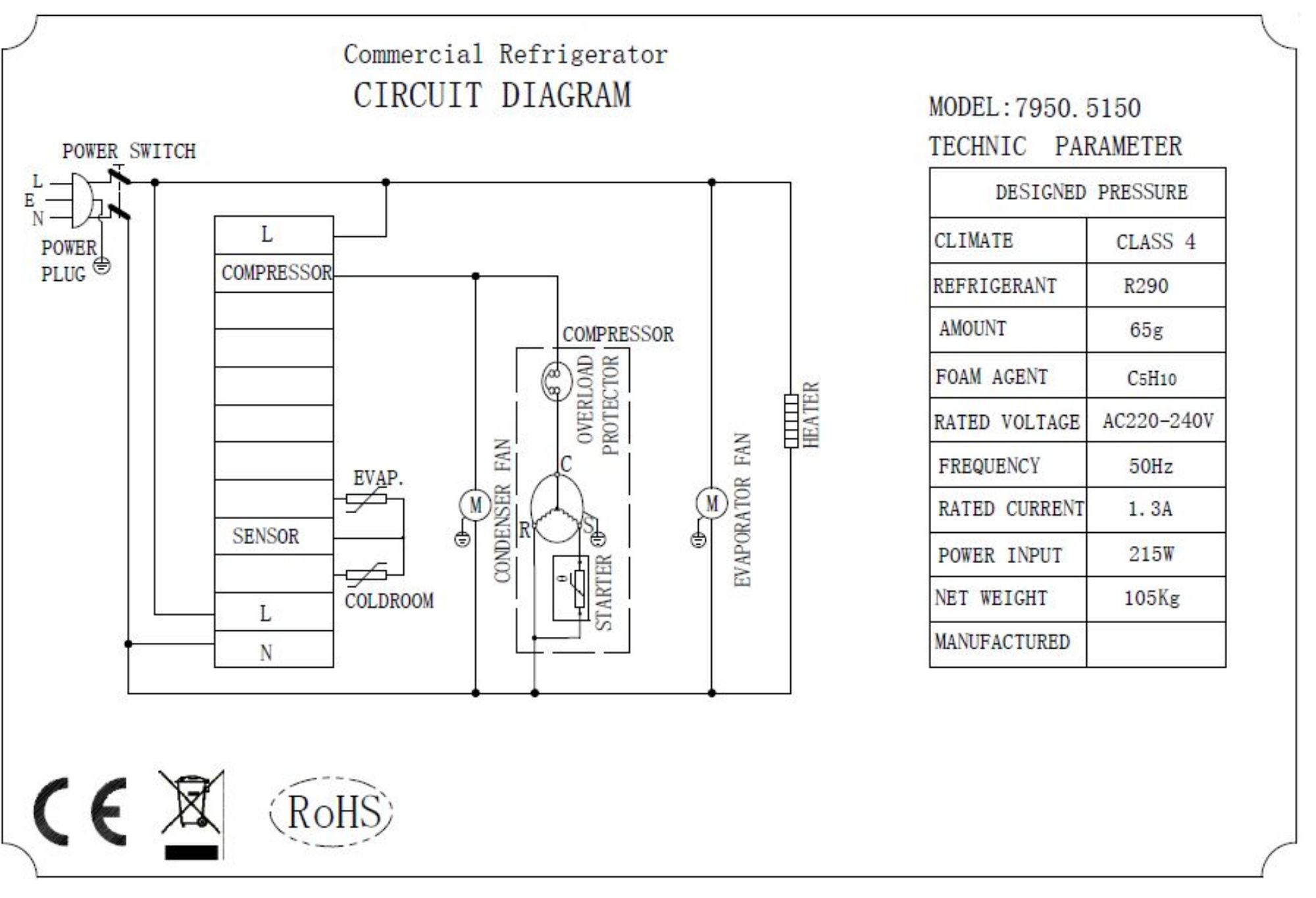 Picture of PIZZA COUNTER 2 DOORS 7 DRAWERS  WITH WHEELS