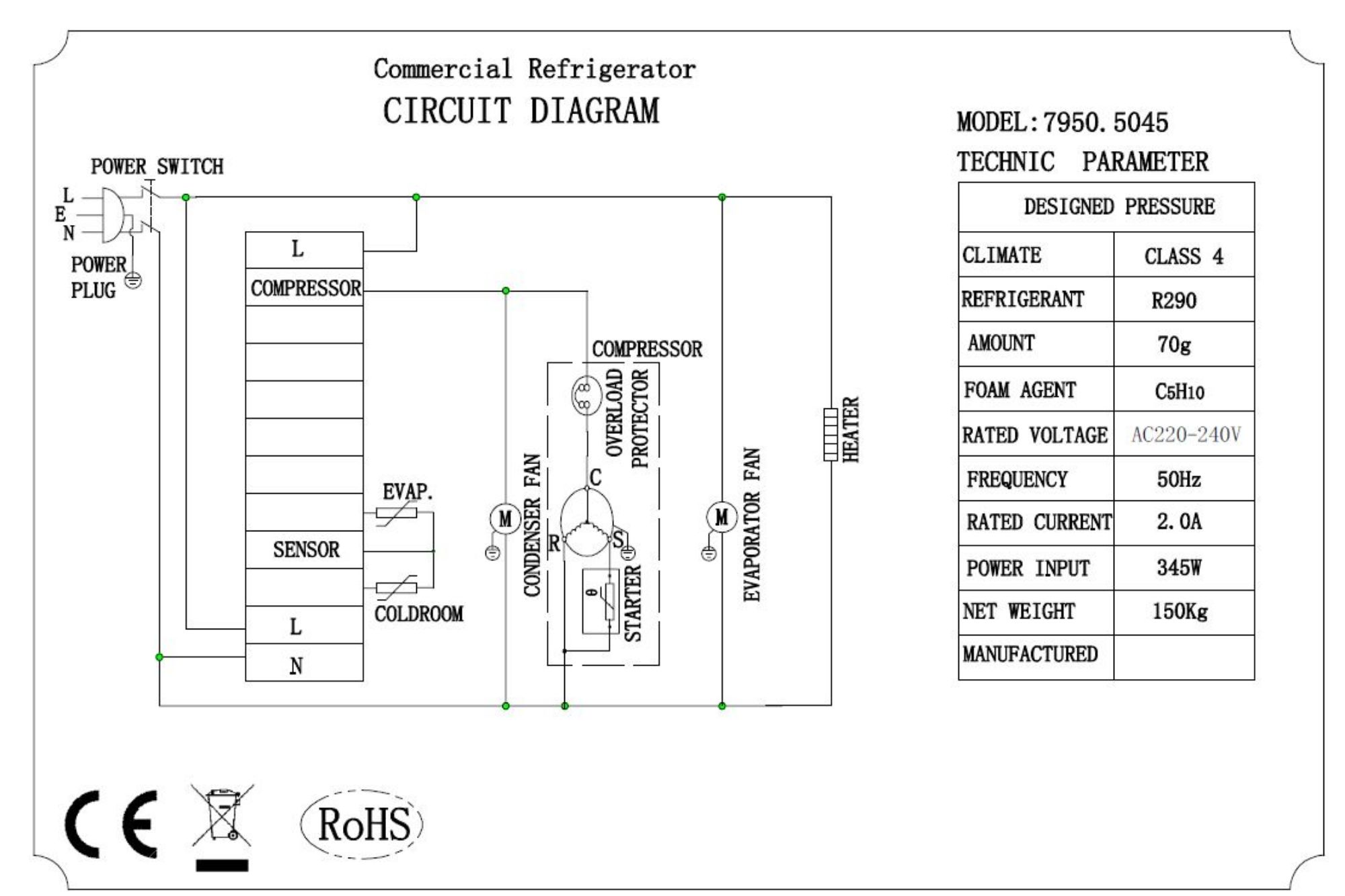 Picture of 700 REFRIGERATED COUNTER 4 DOORS  WITH ADJUSTABLE FEET