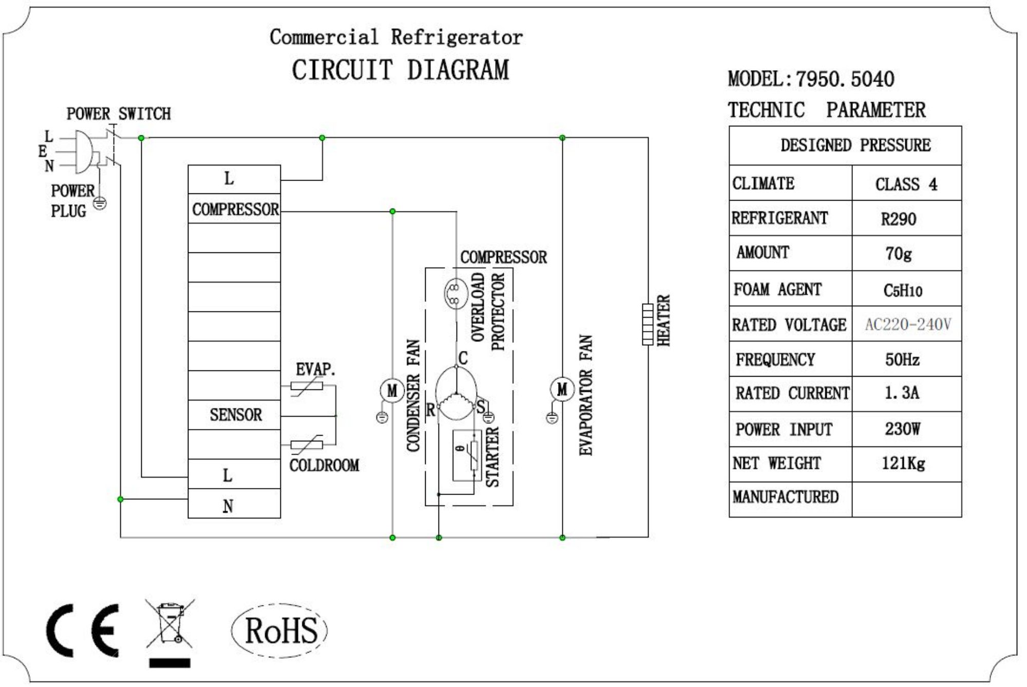 Picture of 700 REFRIGERATED COUNTER 3 DOORS  WITH ADJUSTABLE FEET