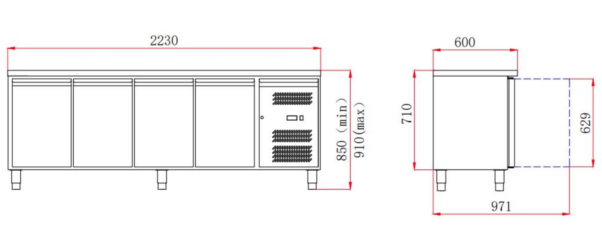 Picture of 600 REFRIGERATED COUNTER 4 DOORS