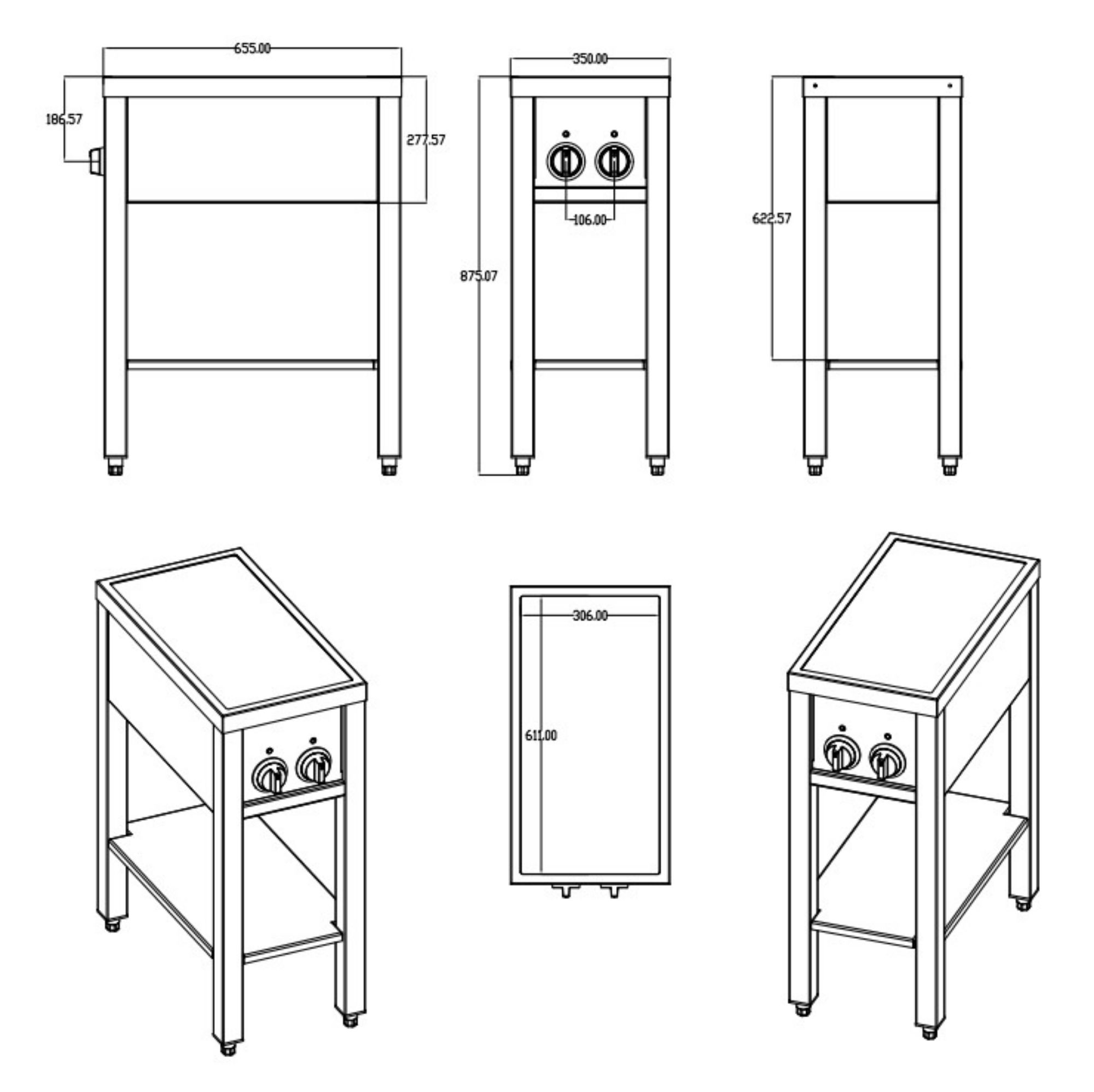 Picture of INDUCTION STOVE 2 HOBS WITH OPEN FRAME