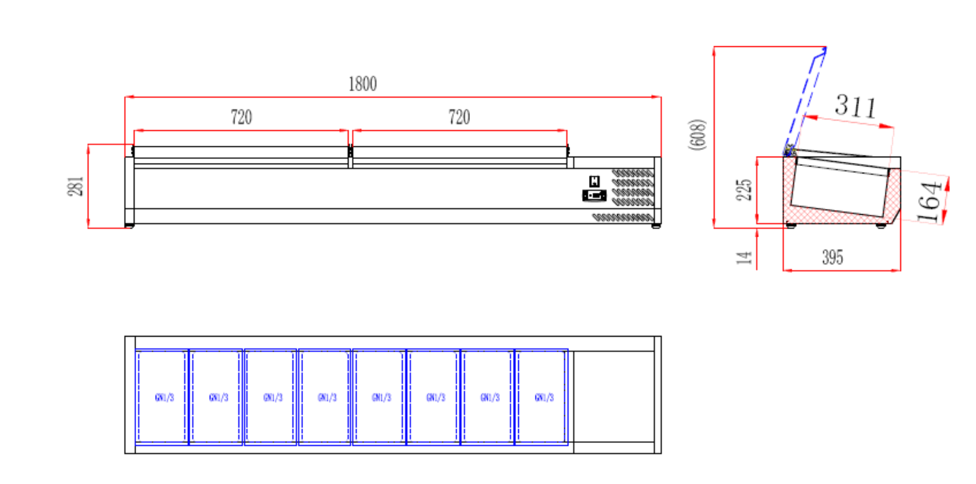 Picture of REFRIGERATED COUNTER TOP 1/3 GN x 8