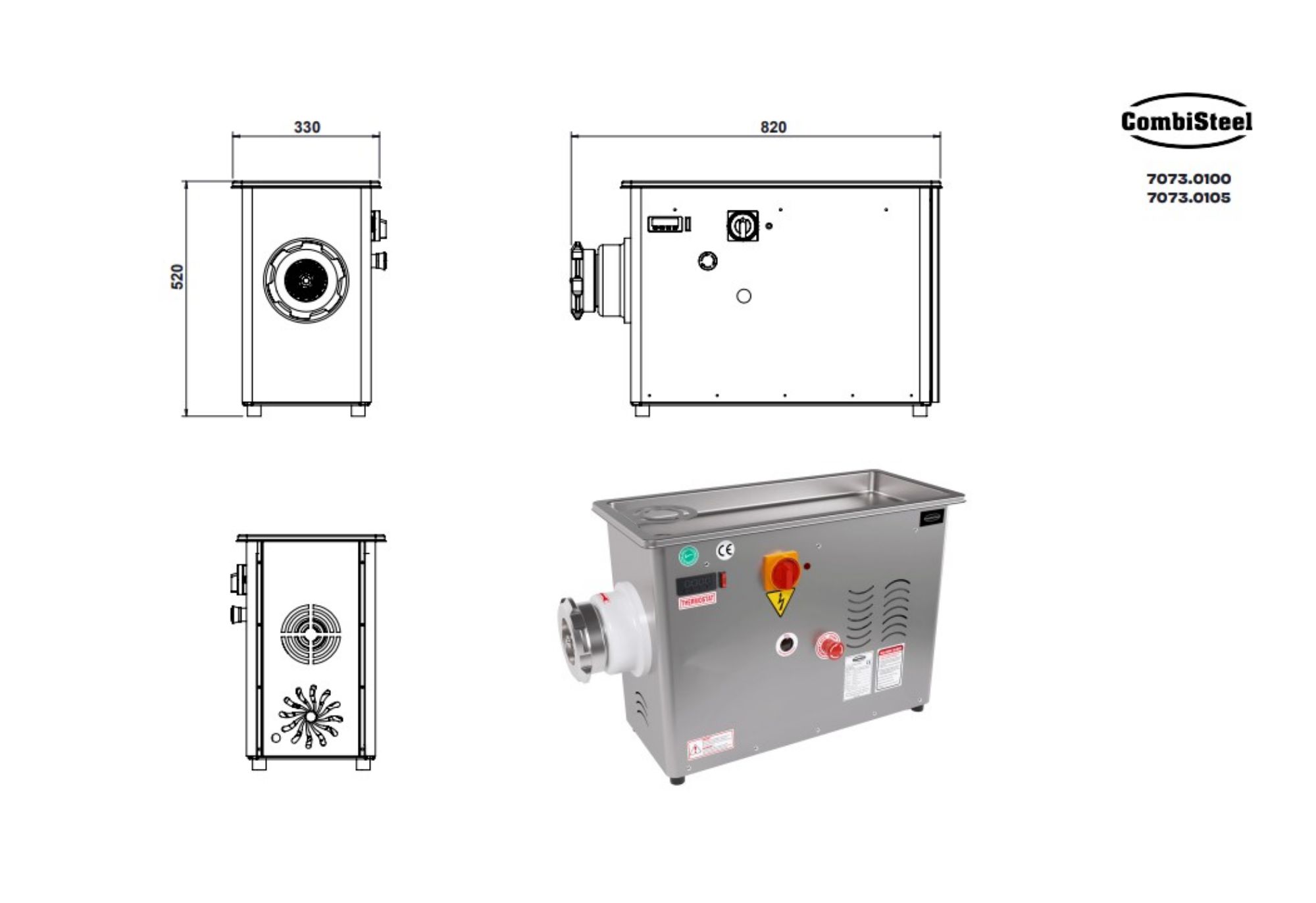 Picture of MEATGRINDER 32 - 750KG/H 400V - WITH FIXED COOLED HEAD