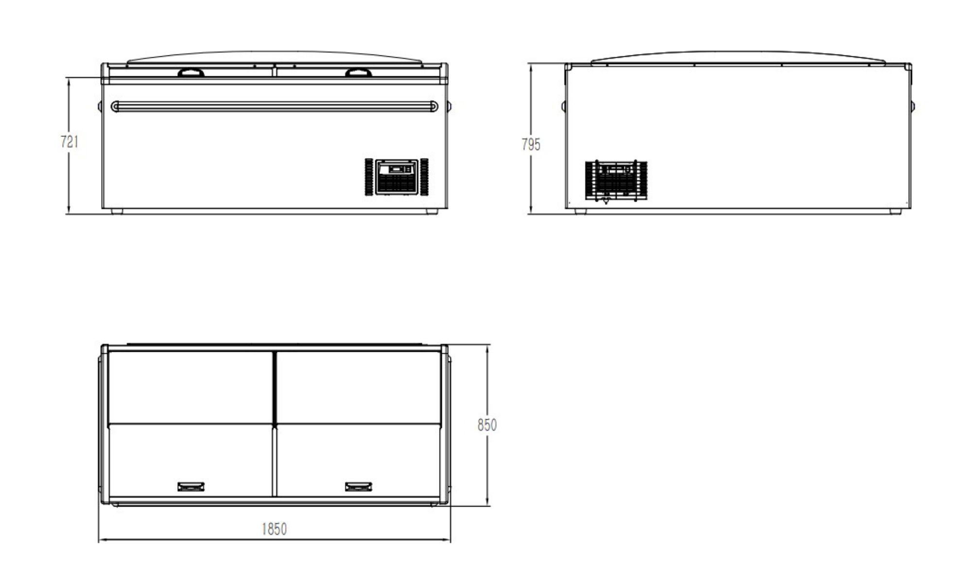 Picture of SUPERMARKET CHEST FREEZER GREY HEAD ELEMENT AUTOMATIC DEFROST