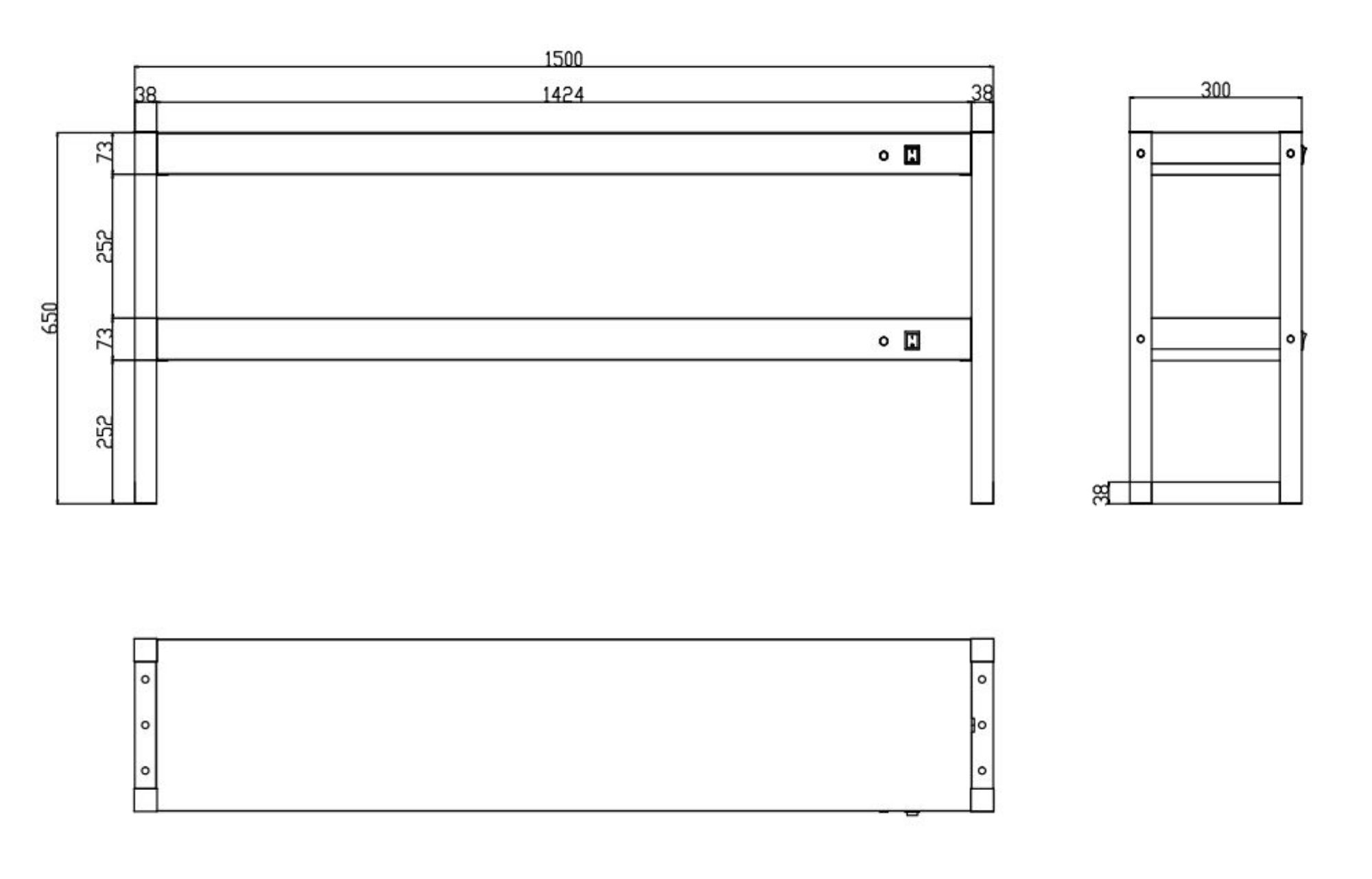 Picture of OVERSHELF HALOGEN HEATED 2 LEVELS 1500 FLAT PACKED