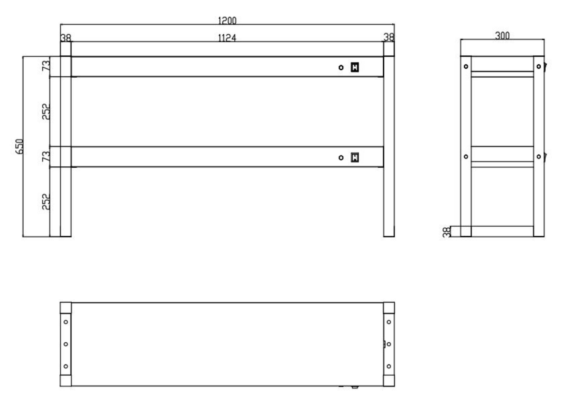 Picture of OVERSHELF HALOGEN HEATED 2 LEVELS 1200 FLAT PACKED