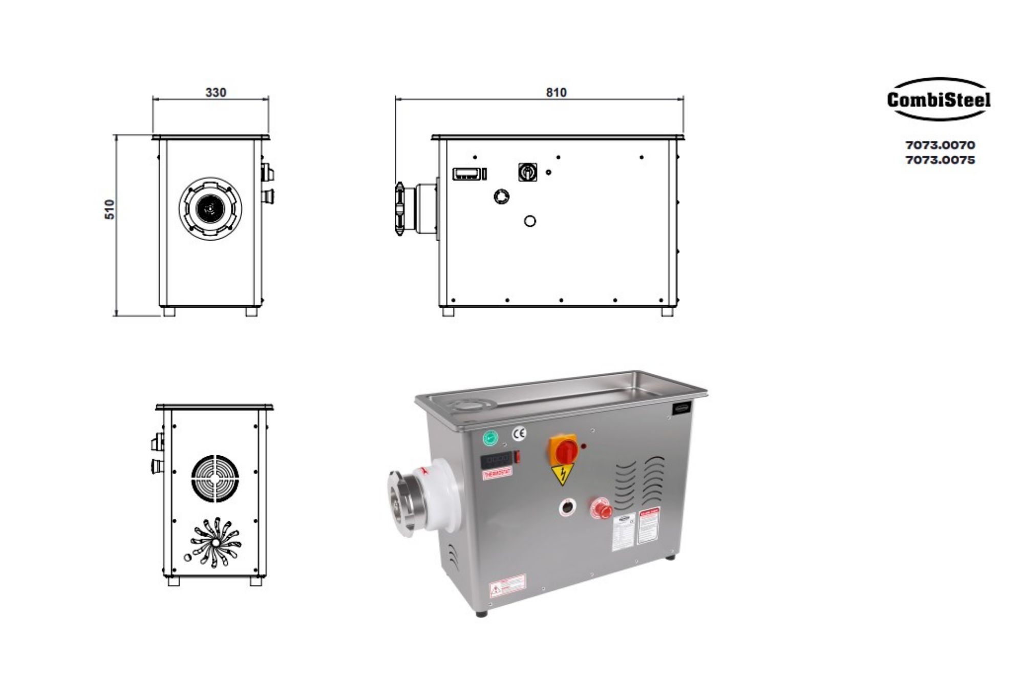 Picture of MEATGRINDER 22 - 450KG/H 230V - WITH FIXED COOLED HEAD