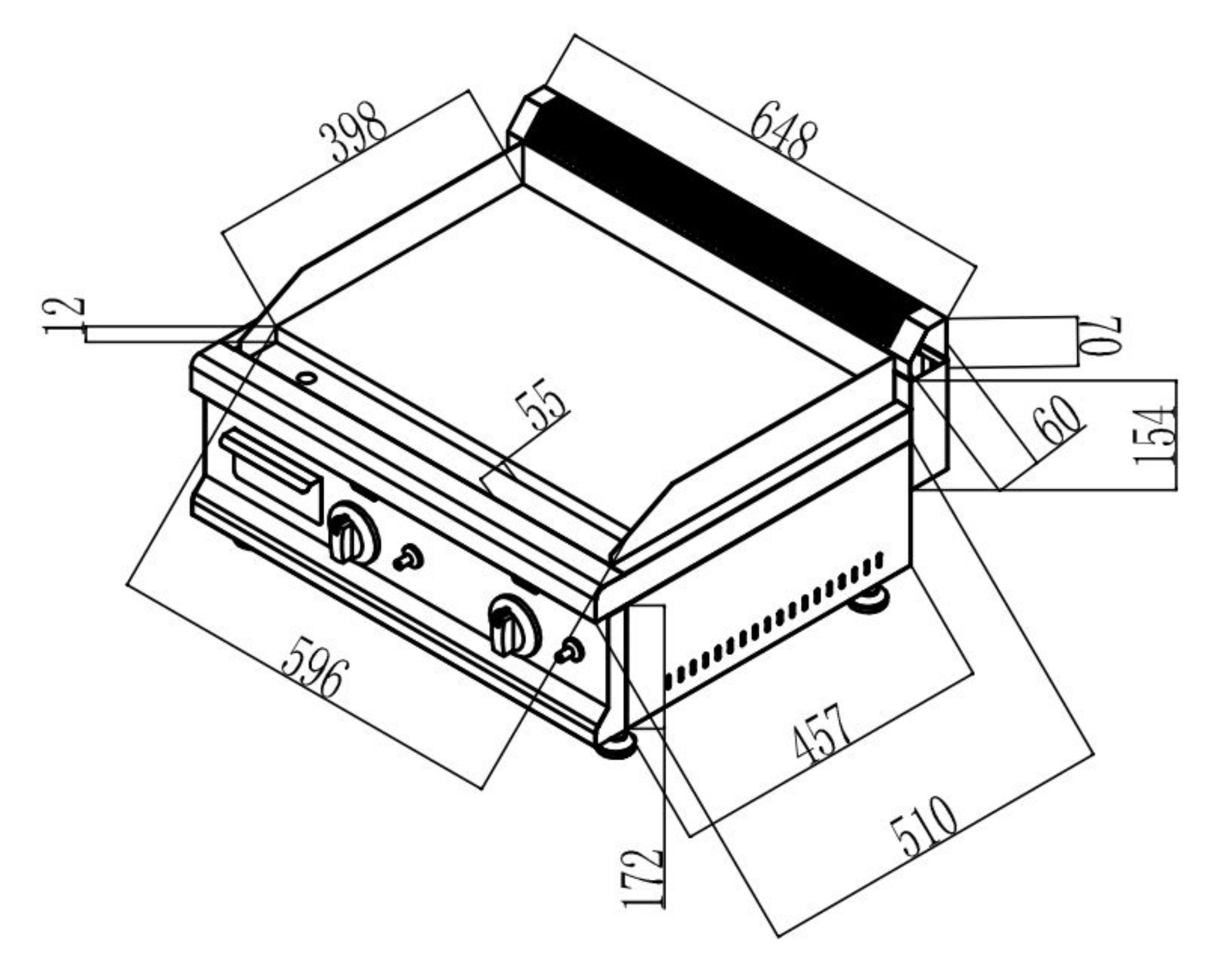 Picture of GAS FRY TOP CHROME 650 PROPANE