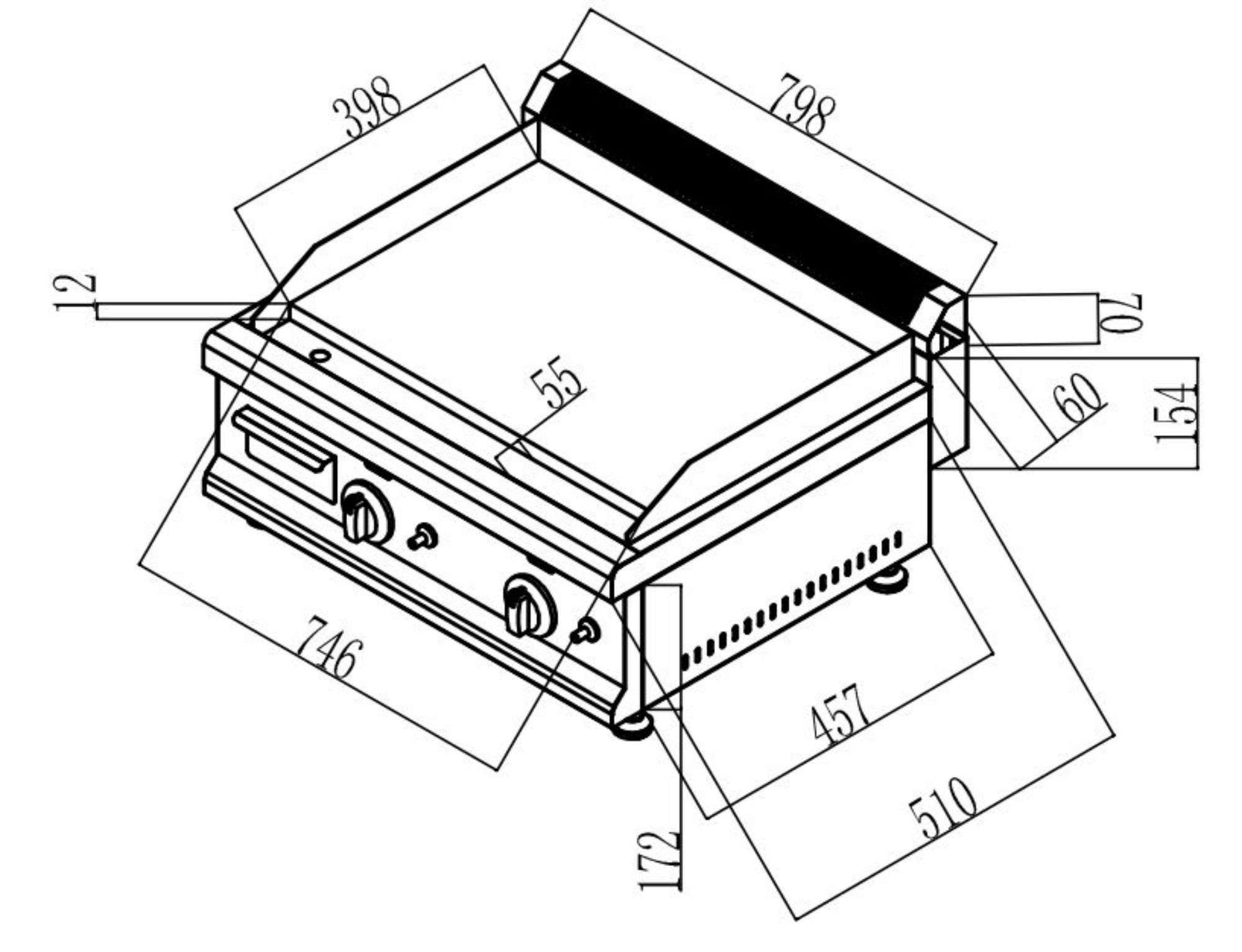 Picture of GAS FRY TOP CHROME 800
