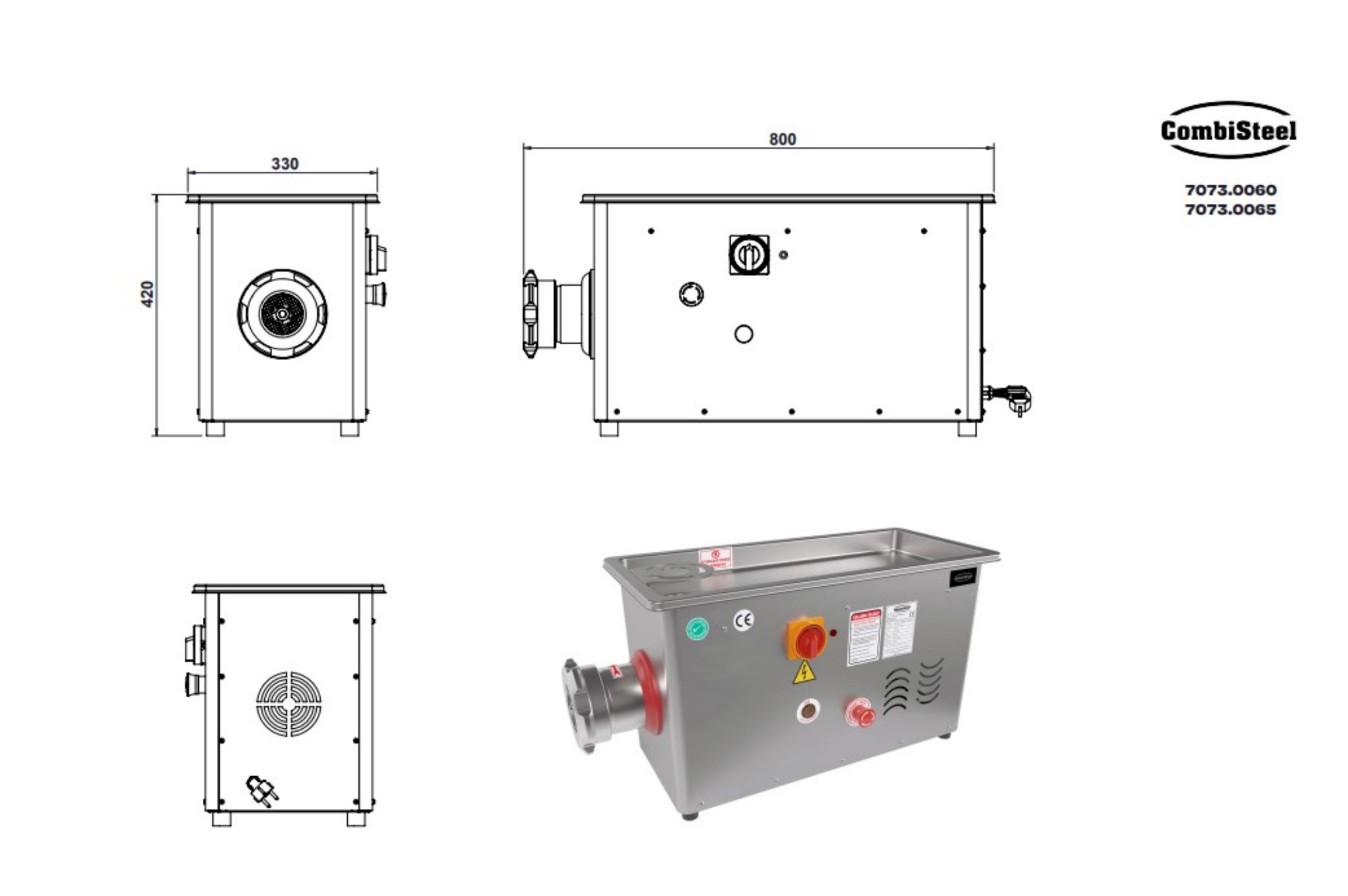 Picture of MEATGRINDER 22 - 450KG/H 230V - WITH FIXED HEAD