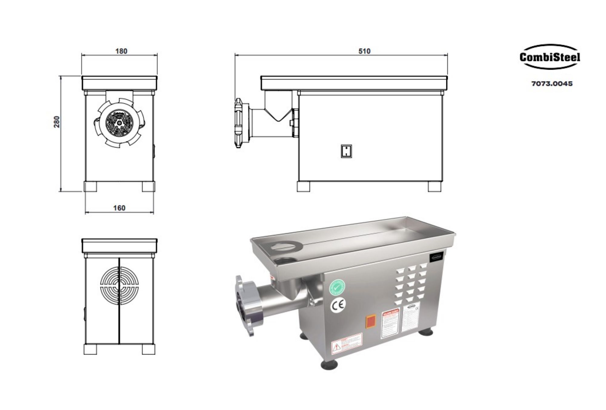 Picture of MEATGRINDER 12 - 75KG/H 230V - WITH FIXED HEAD