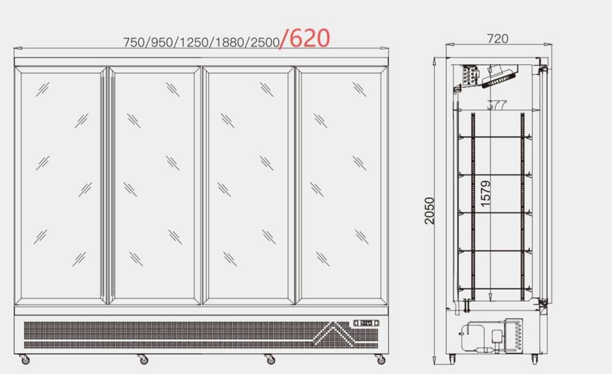 Picture of REFRIGERATOR 1 GLASS DOOR BLACK CEB-500R BL