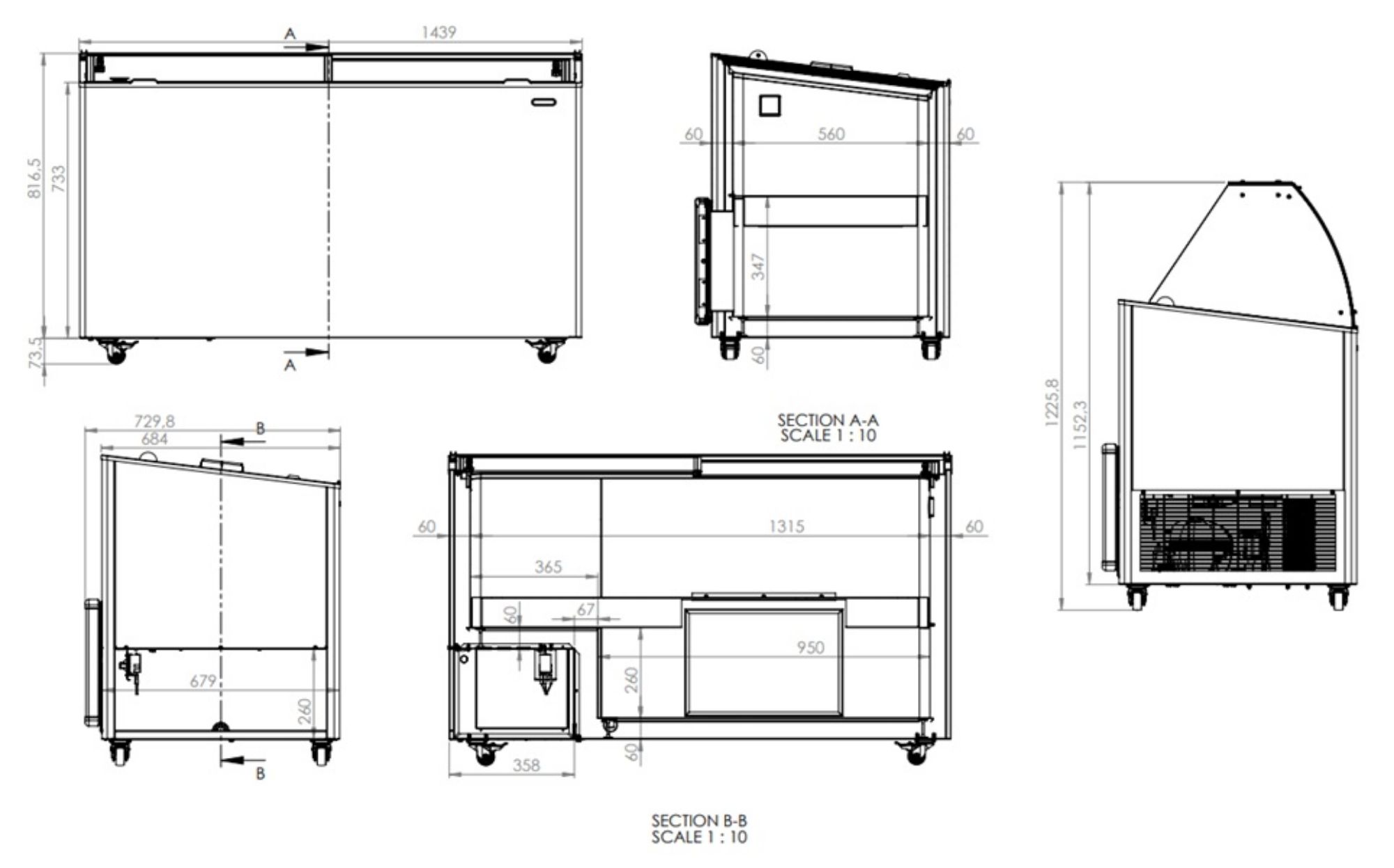 Picture of CombiSteel Ice Cream Display Tenerife Black 10x5 Litre