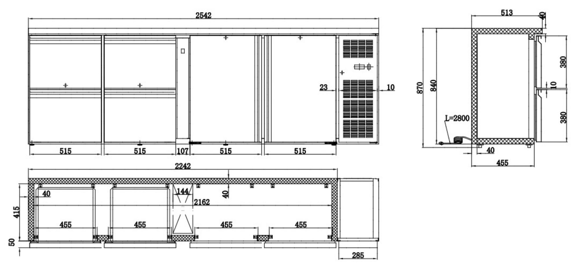 Picture of CombiSteel Barcooler Black 2 Doors and 2 Drawers