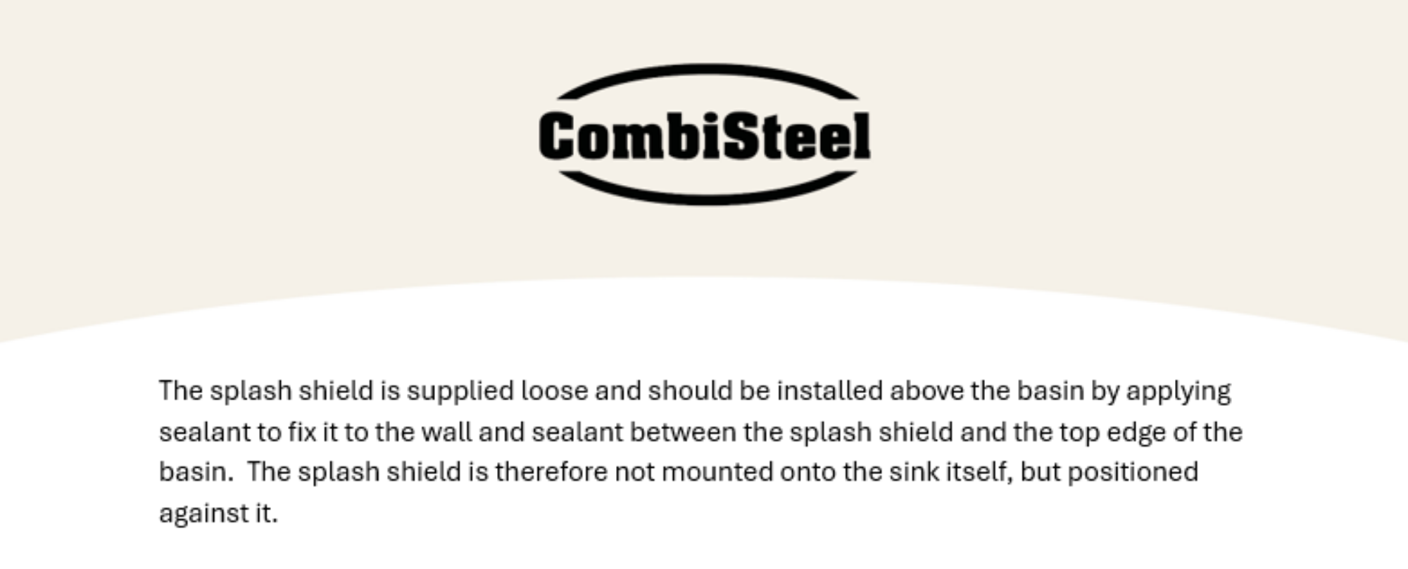 Picture of CombiSteel Stainless Steel Wash Basin 1 Tap 2400Mm Drain Plug And Splash Shield Included