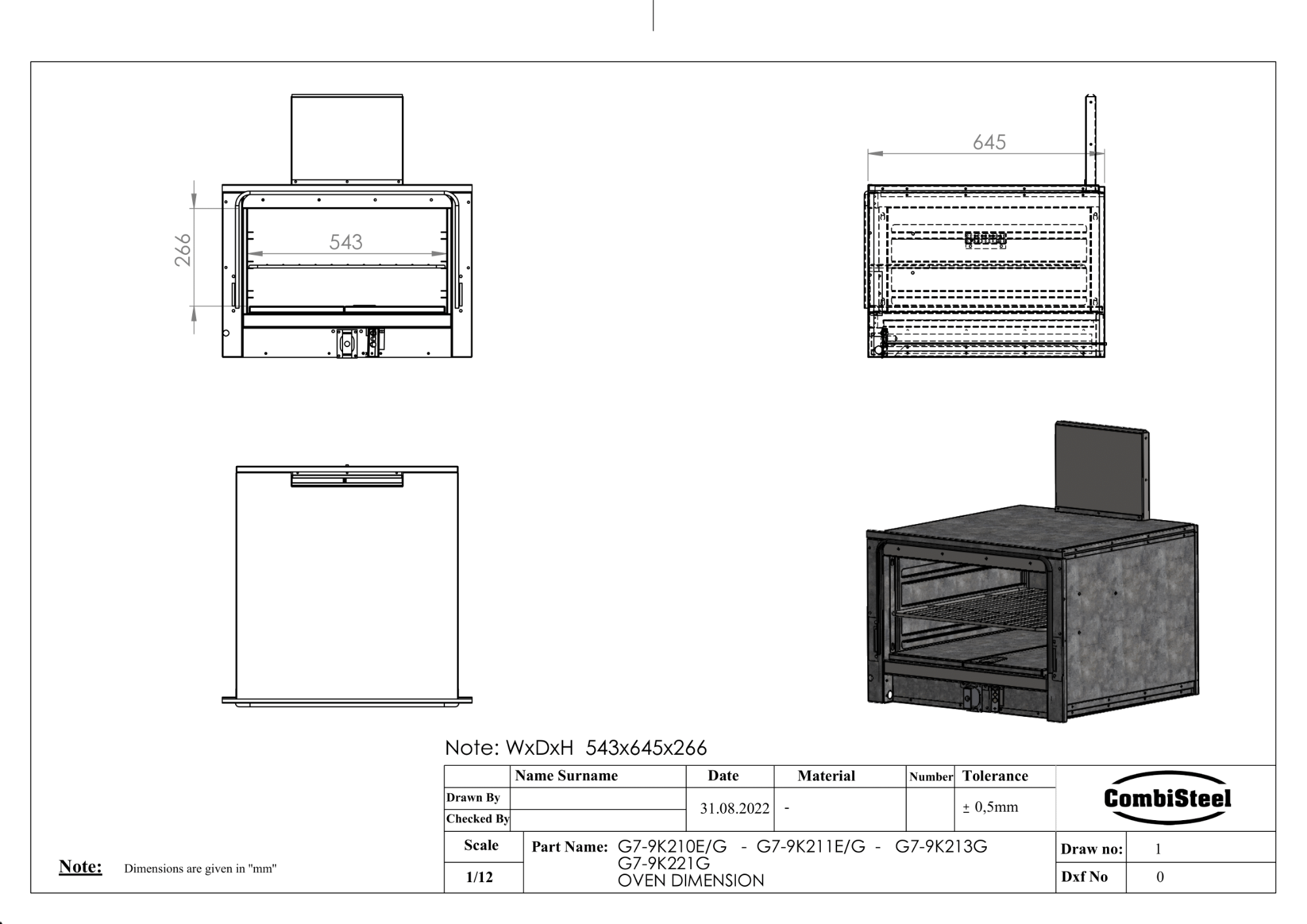 Picture of CombiSteel Base 700 Gas Stove 4 Burners with Gas Oven