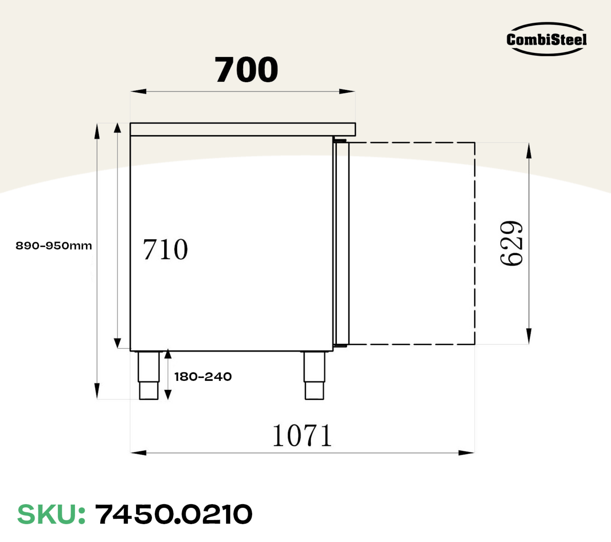 Picture of CombiSteel Counter Sink 700 Refrigerator 2 Door Standard Line