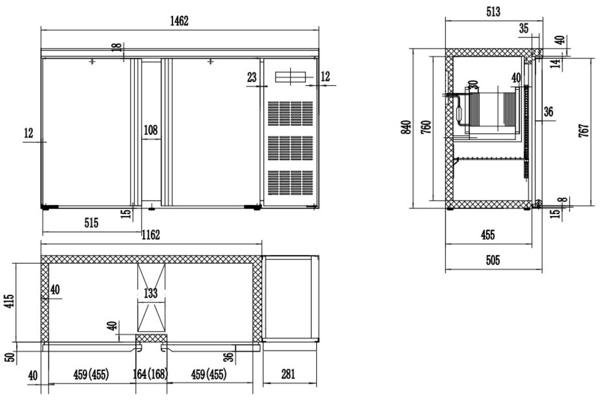 Picture of CombiSteel Backbar Cooler Black 2 Doors