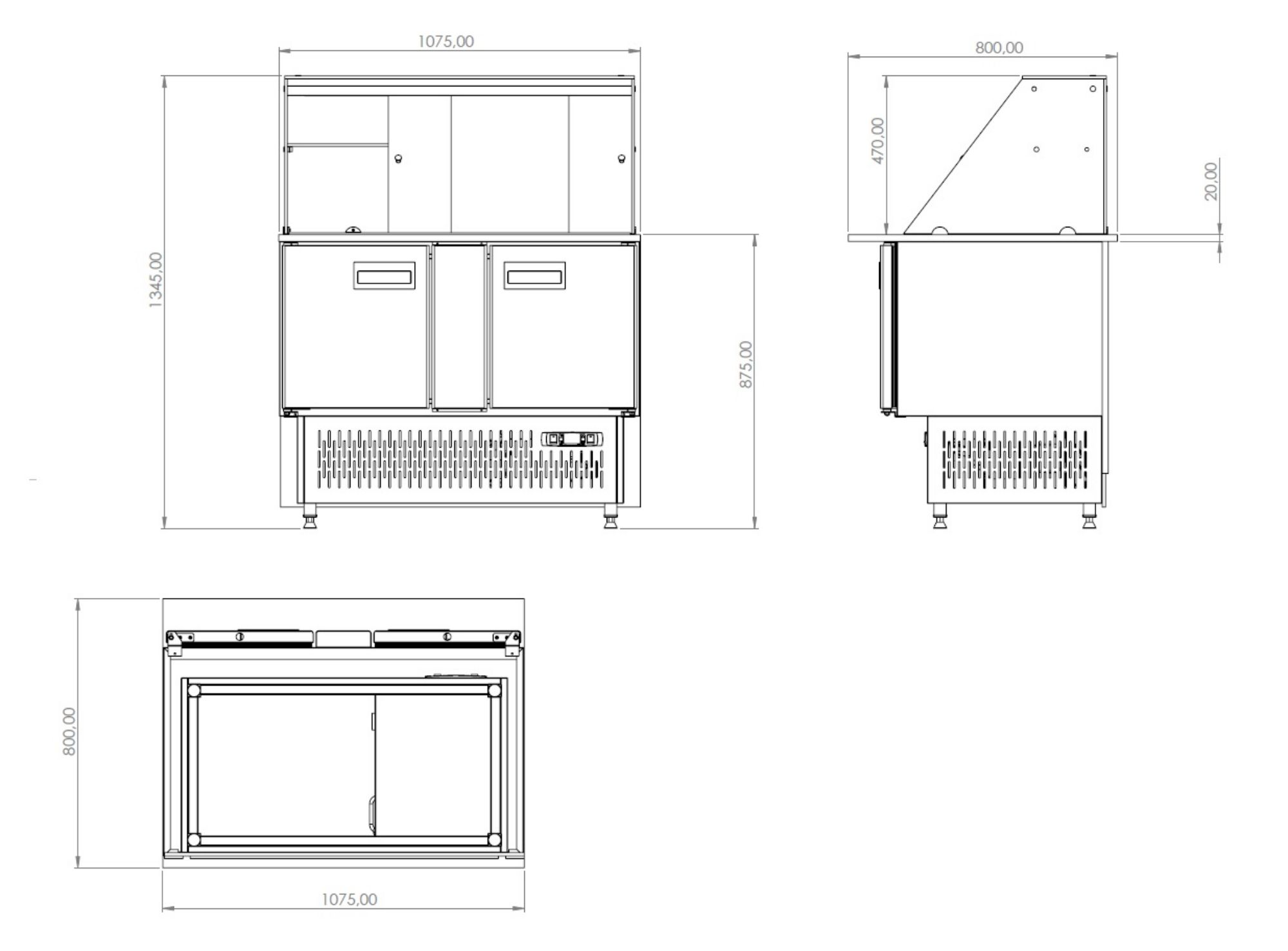 Picture of CombiSteel Refrigerated Buffet 3/1 GN Sliding Glass
