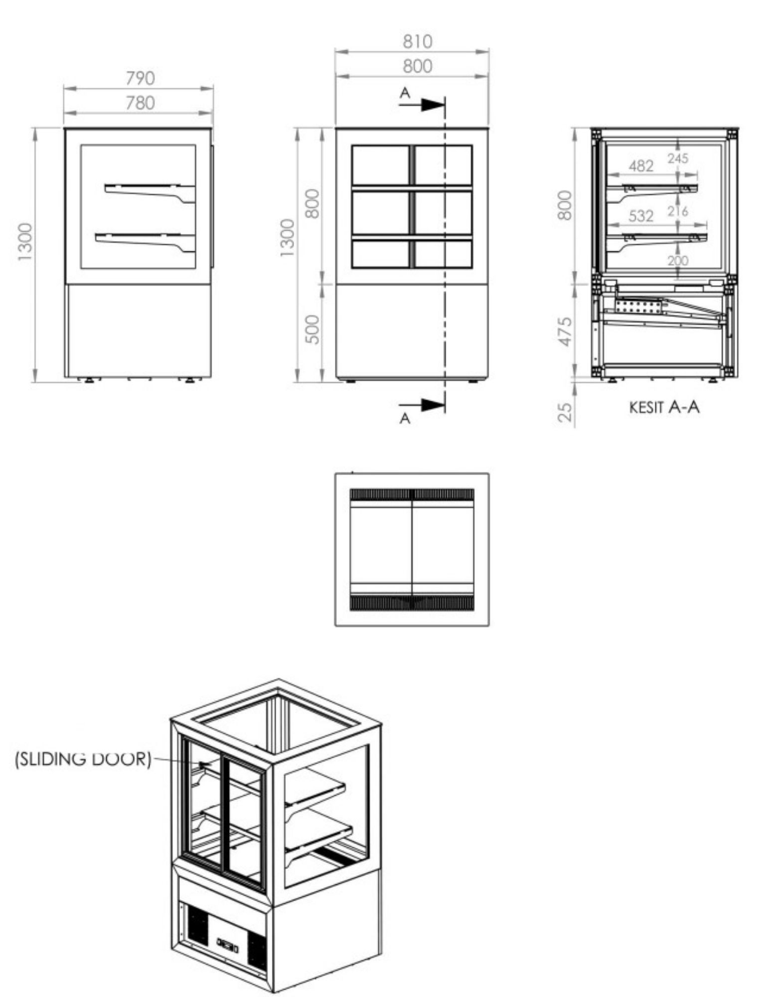 Picture of CombiSteel Cold Display Patisserie 300 Litre