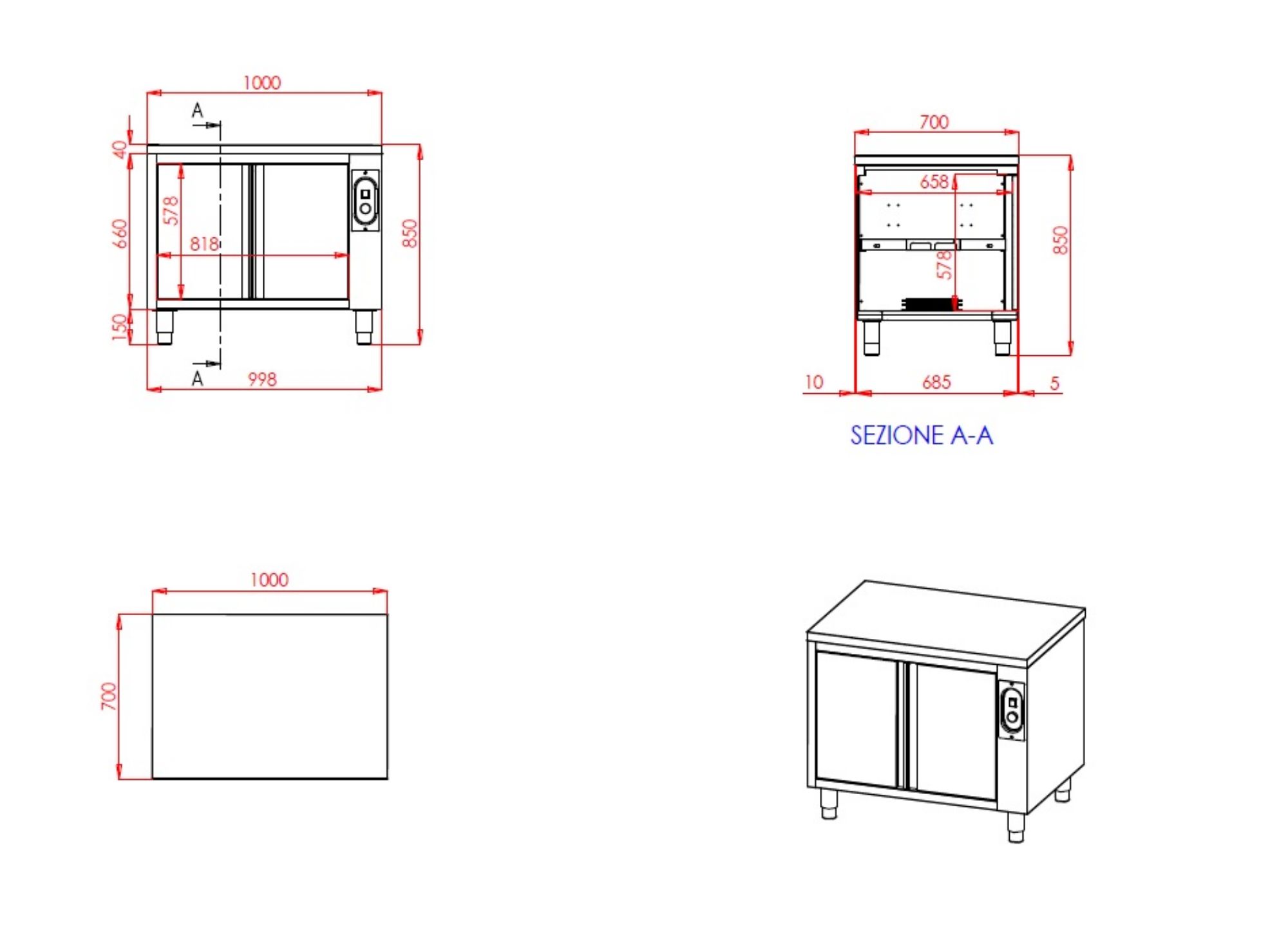 Picture of Combisteel Hot Cupboard 1000 Revolving Door