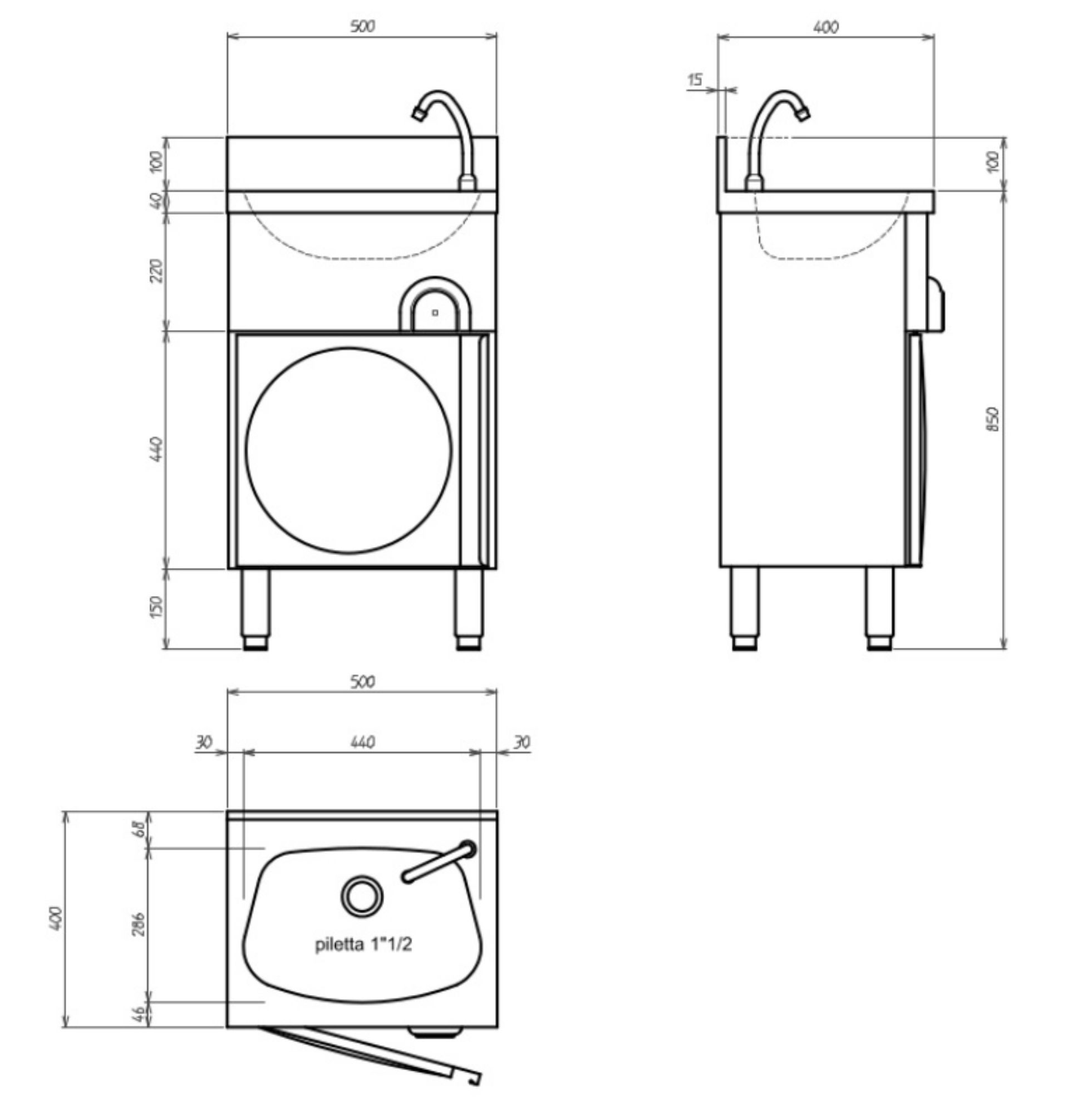 Picture of Combsiteel Knee Sink Washbasin