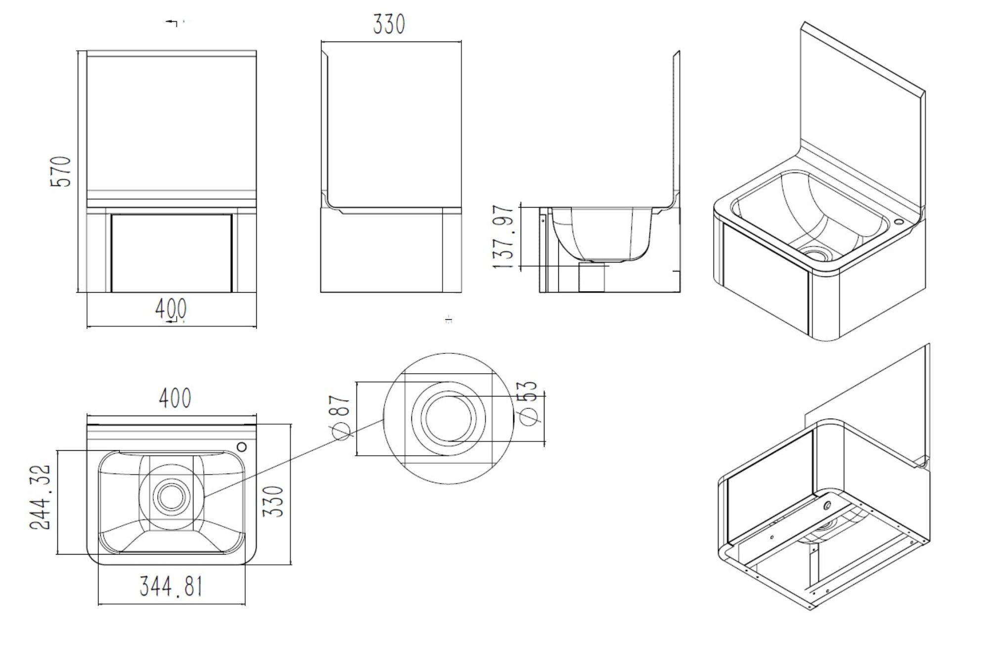 Picture of CombiSteel Knee Operated Hand Washbasin