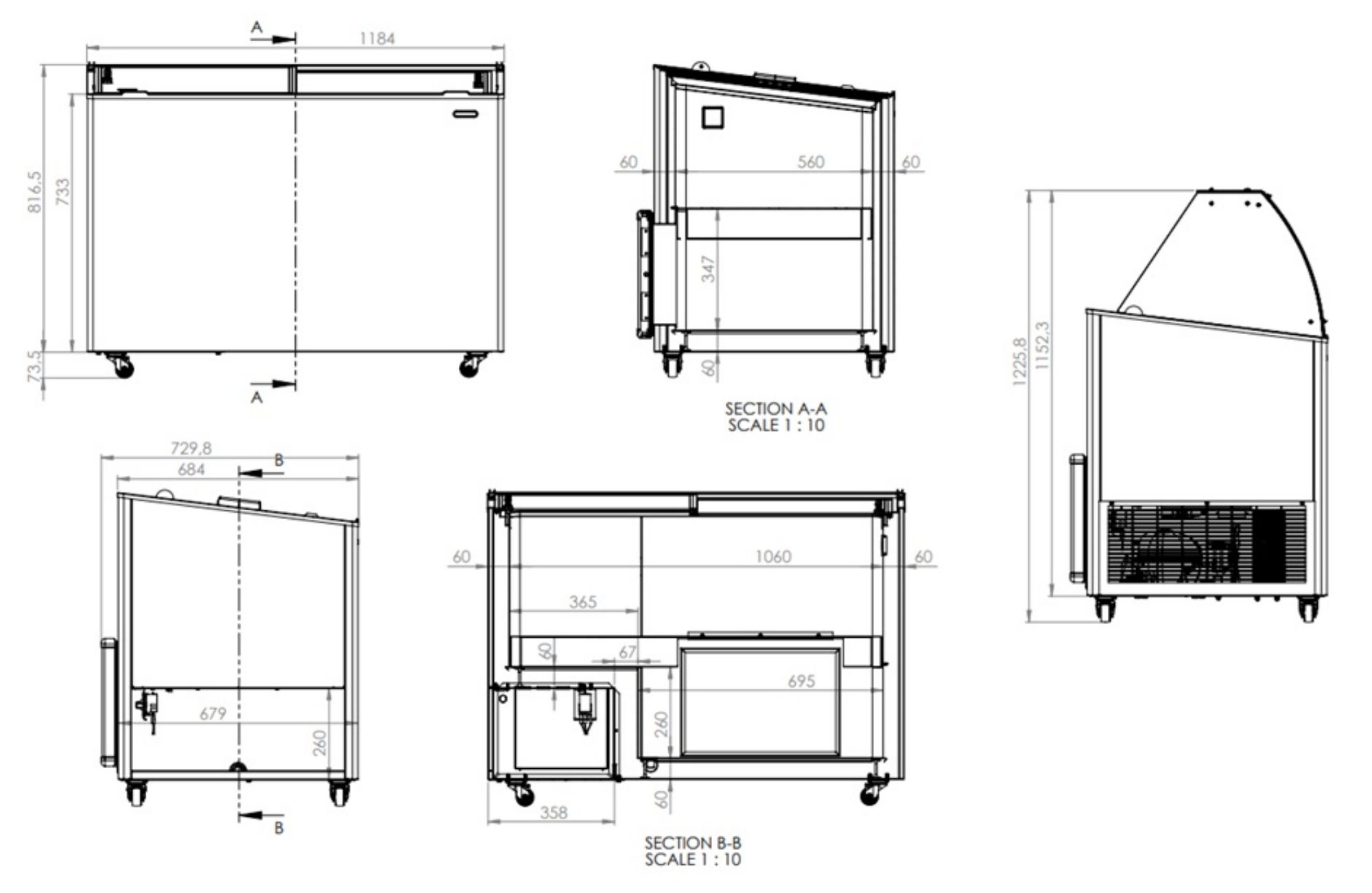 Picture of CombiSteel Ice Cream Display Java Black 8x5 Litre