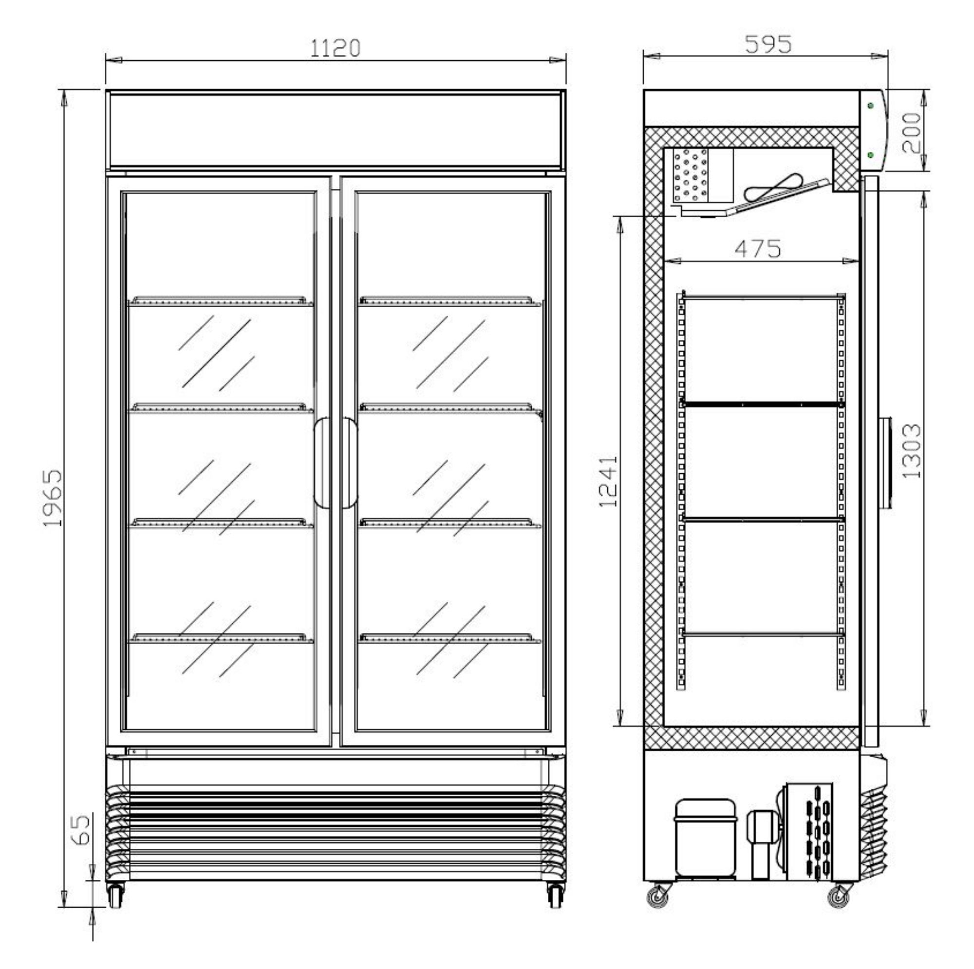 Picture of CombiSteel Hinged Double Door Display Fridge BEZ-750