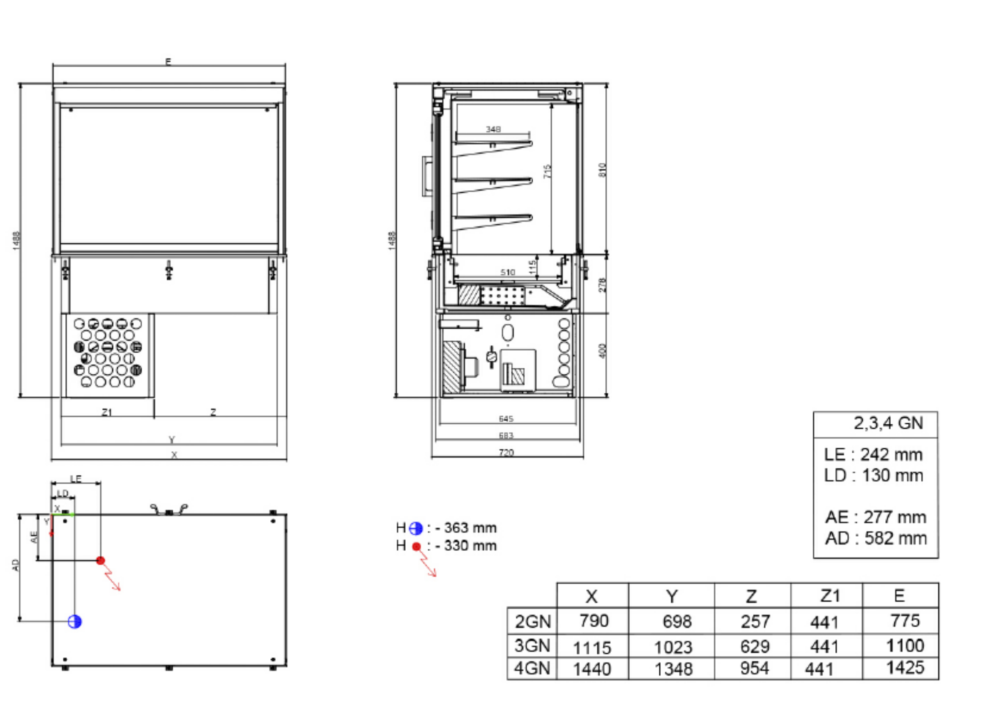 Picture of CombiSteel Drop-In Cubic Refrigerated Display - CLOSED 4/1