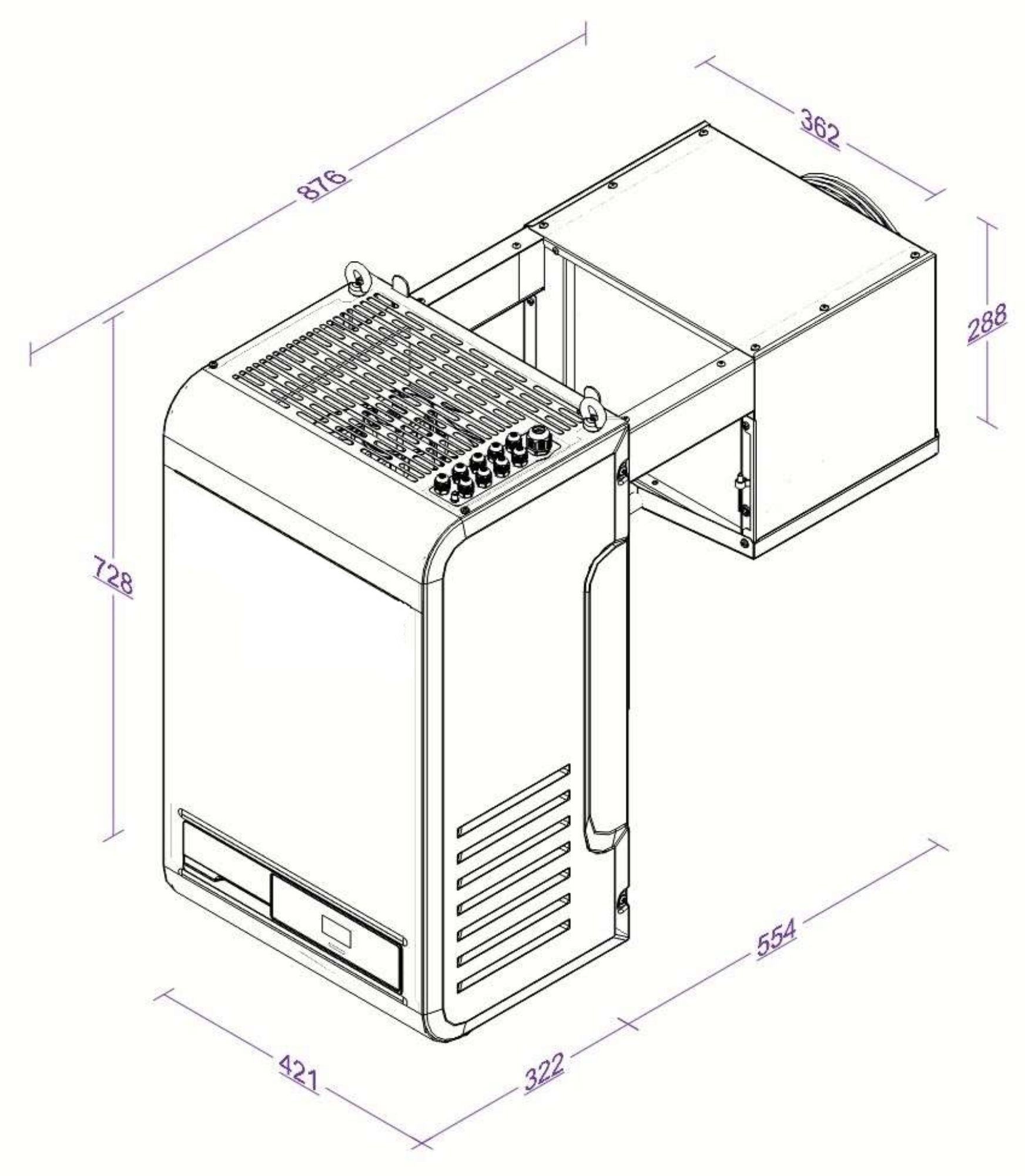 Picture of CombiSteel Chiller Room Monoblock Wall-Mounted Unit Straddle Type Unit 6,6-12,6 M3