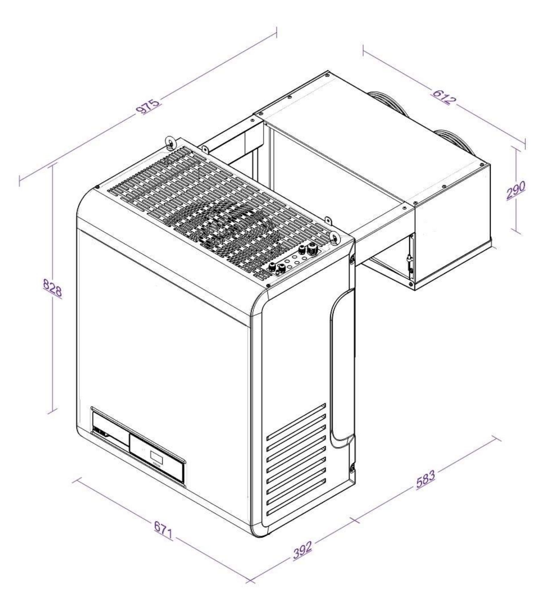 Picture of CombiSteel Chiller Room Monoblock Wall-Mounted Unit Straddle Type Unit 13,2-27,6 M3