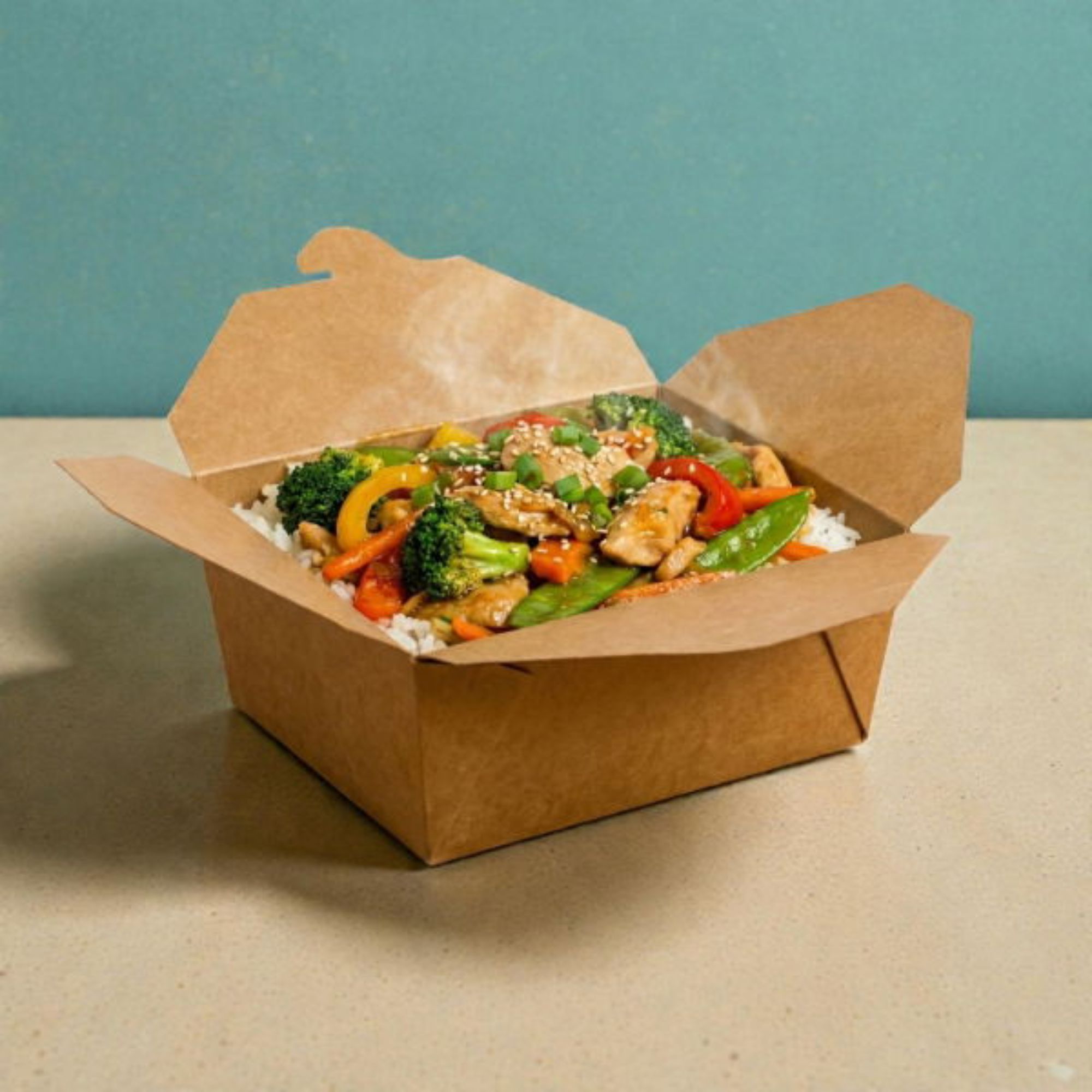 Picture of No.8 Kraft Biobox Containers (45oz) (2.5"x6"x4.75") (HxLxD) (6x50's)