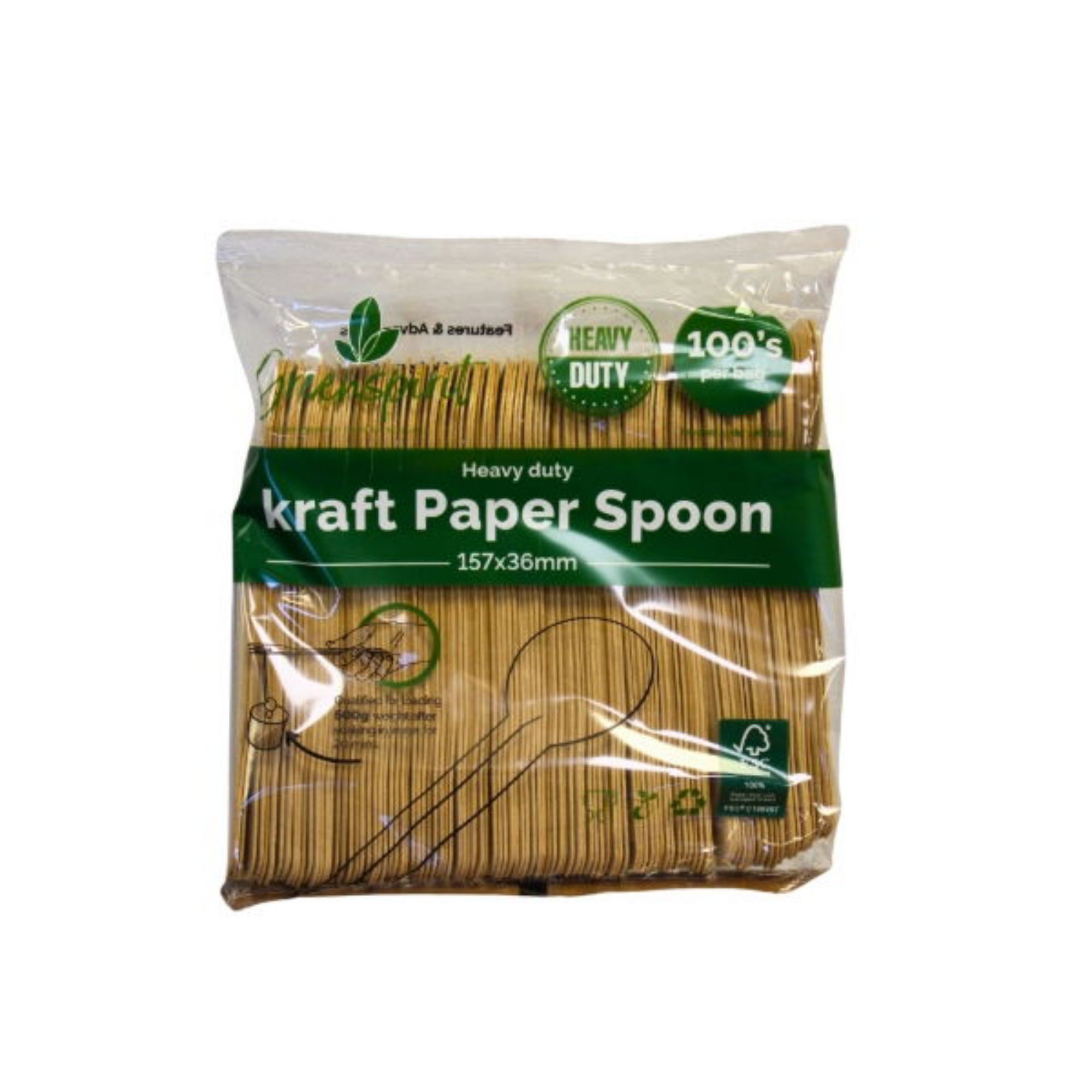 Picture of NEW Heavy Duty  Kraft Paper Spoon (10 x 100's)