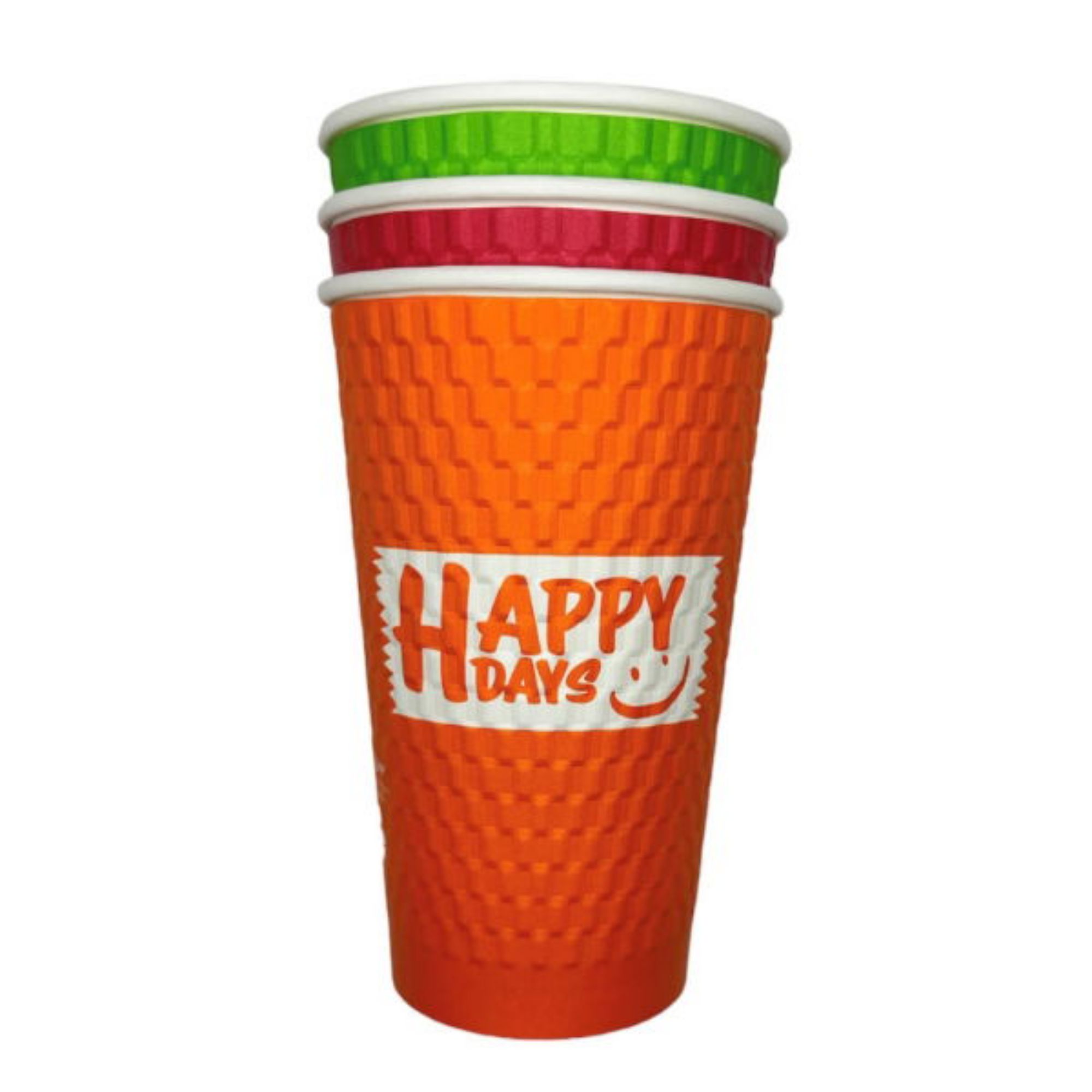 Picture of 16oz Embossed Happy Days PE DW Hot Cups  (20x25)
