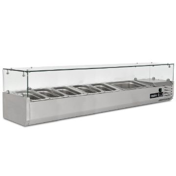 Picture of BLIZZARD 1.5m Glass Canopy 1/3 Gastronorm Prep Top TOP1500CR