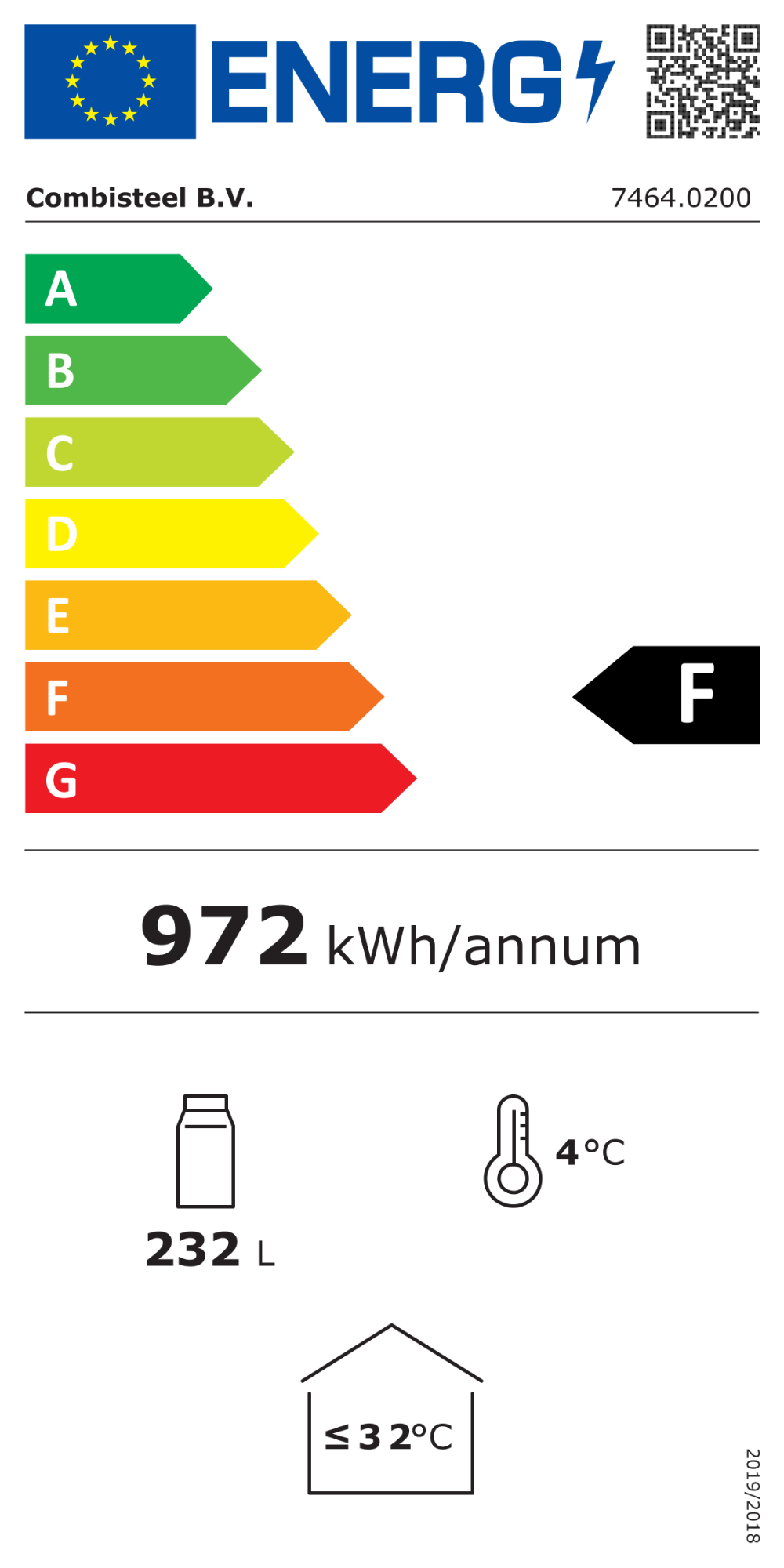 Picture of REFRIGERATOR 1 GLASS DOOR BLACK 232L *TRANSPORT ON REQUEST*